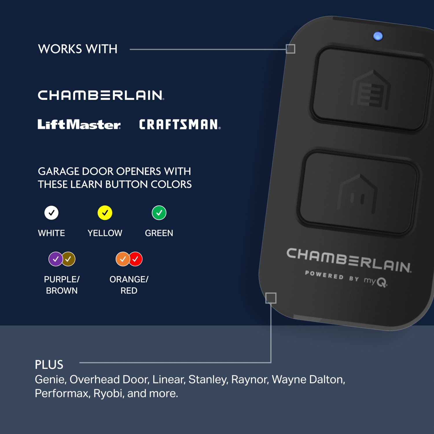 Chamberlain myQ Universal 2-Button Garage Door Remote