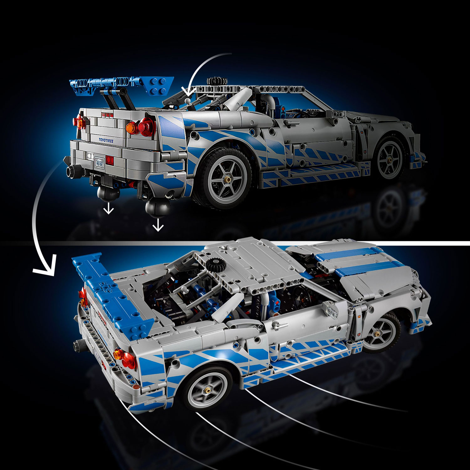LEGO Technic: 2 Fast 2 Furious Nissan Skyline GT-R Car - 1410 Pieces (42210)