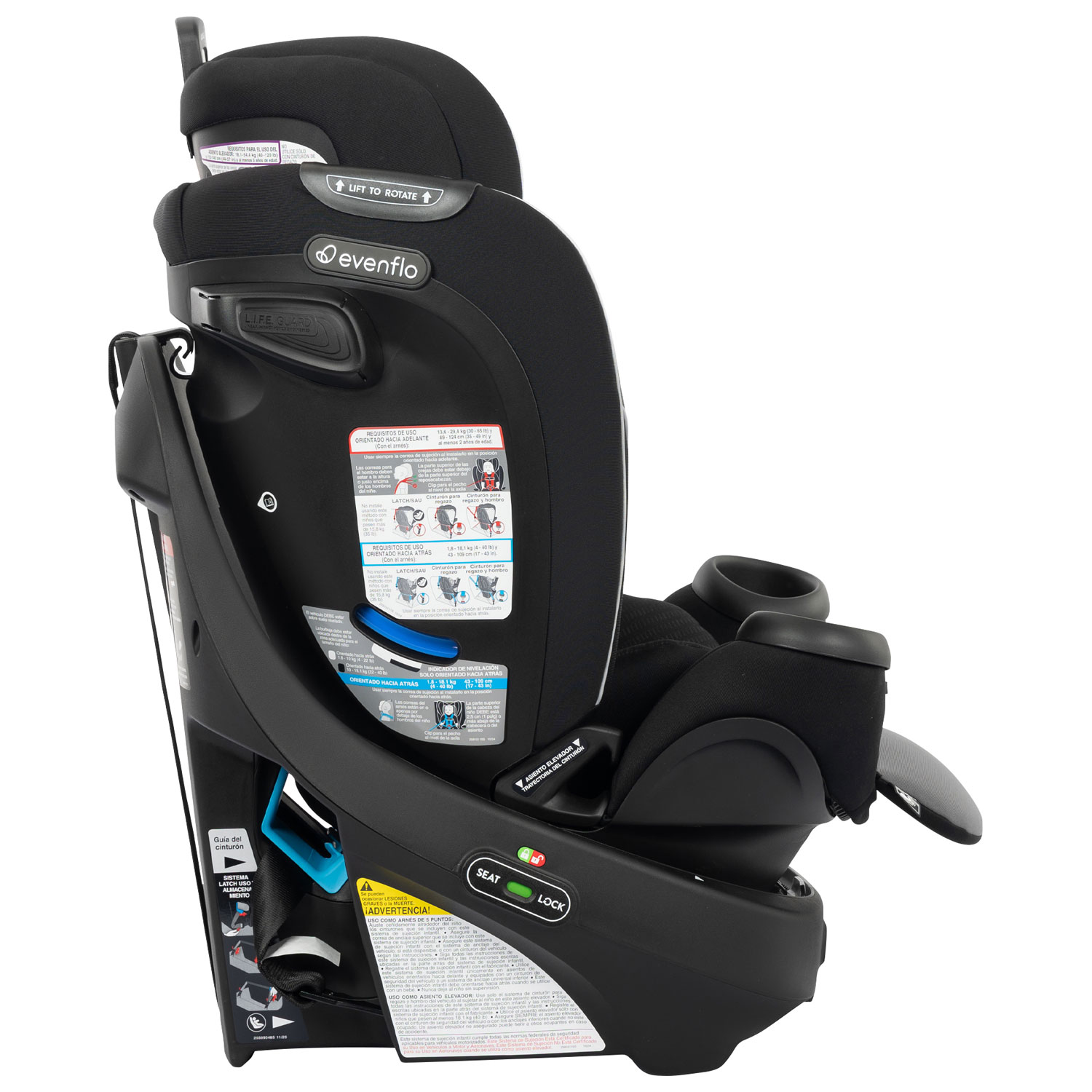 Evenflo Revolve360 Rotational 3-in-1 Convertible High-back Booster Car Seat - Amherst