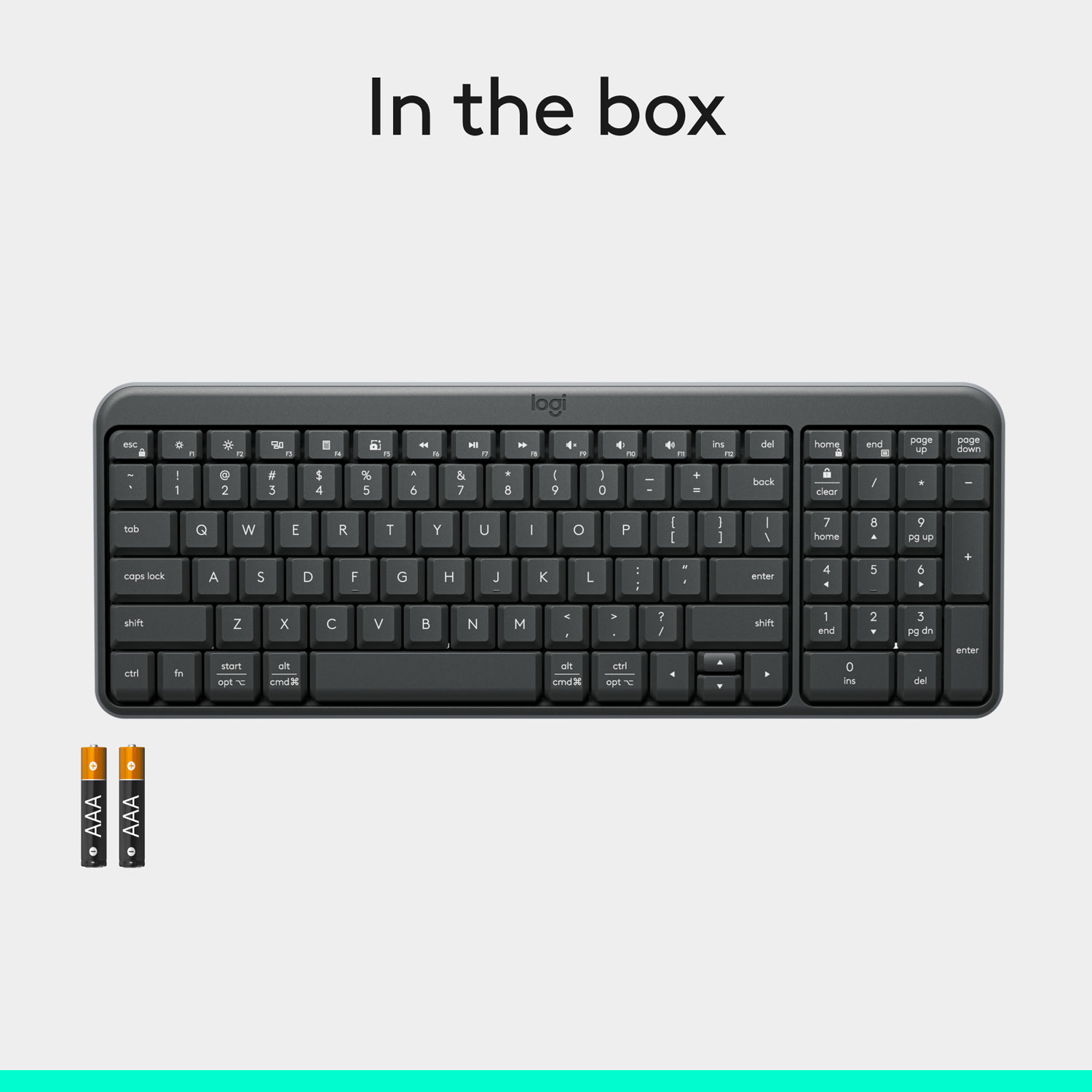 Clavier compact Bluetooth avec pavé numérique K250 de Logitech - Graphite - Anglais