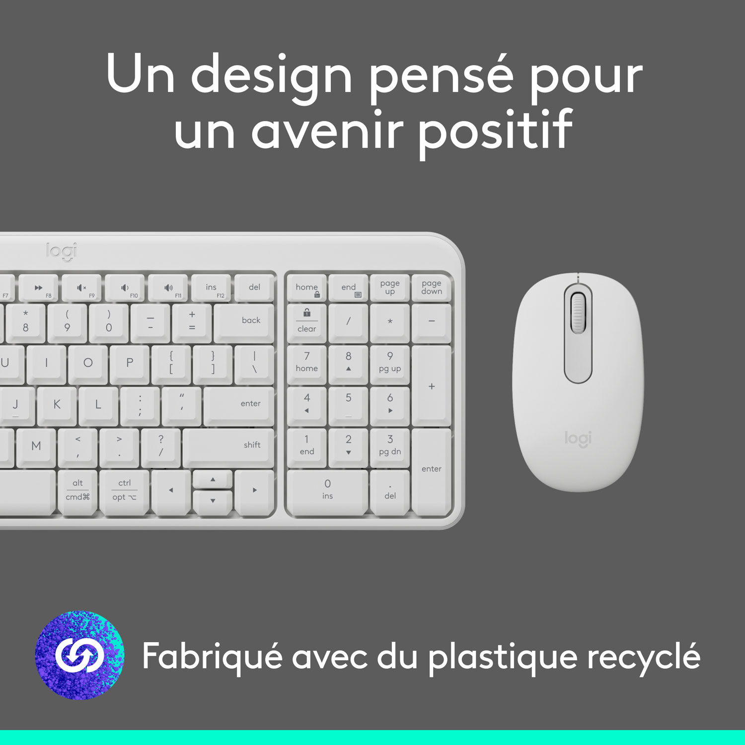 Ensemble clavier et souris sans fil MK250 de Logitech - Blanc - Anglais