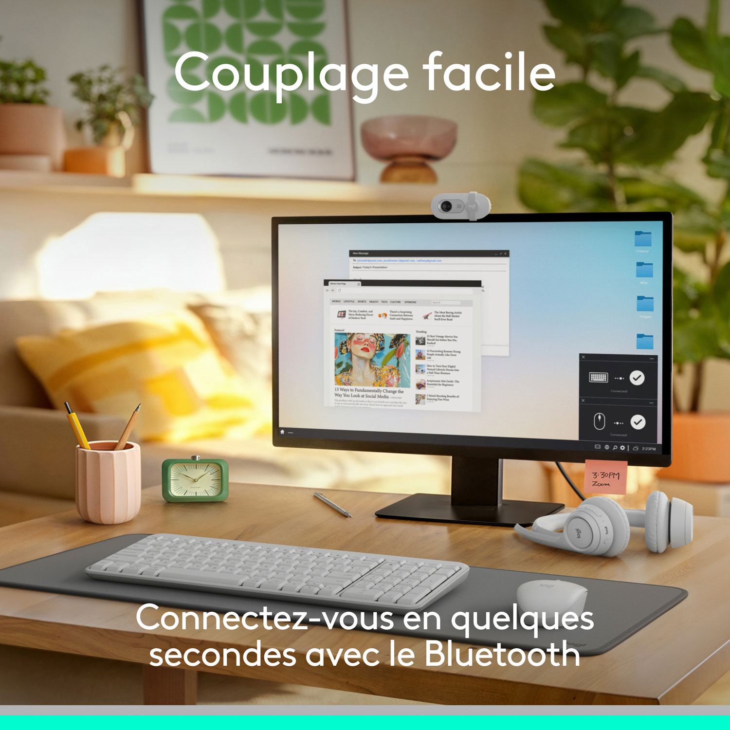 Ensemble clavier et souris sans fil MK250 de Logitech - Blanc - Anglais