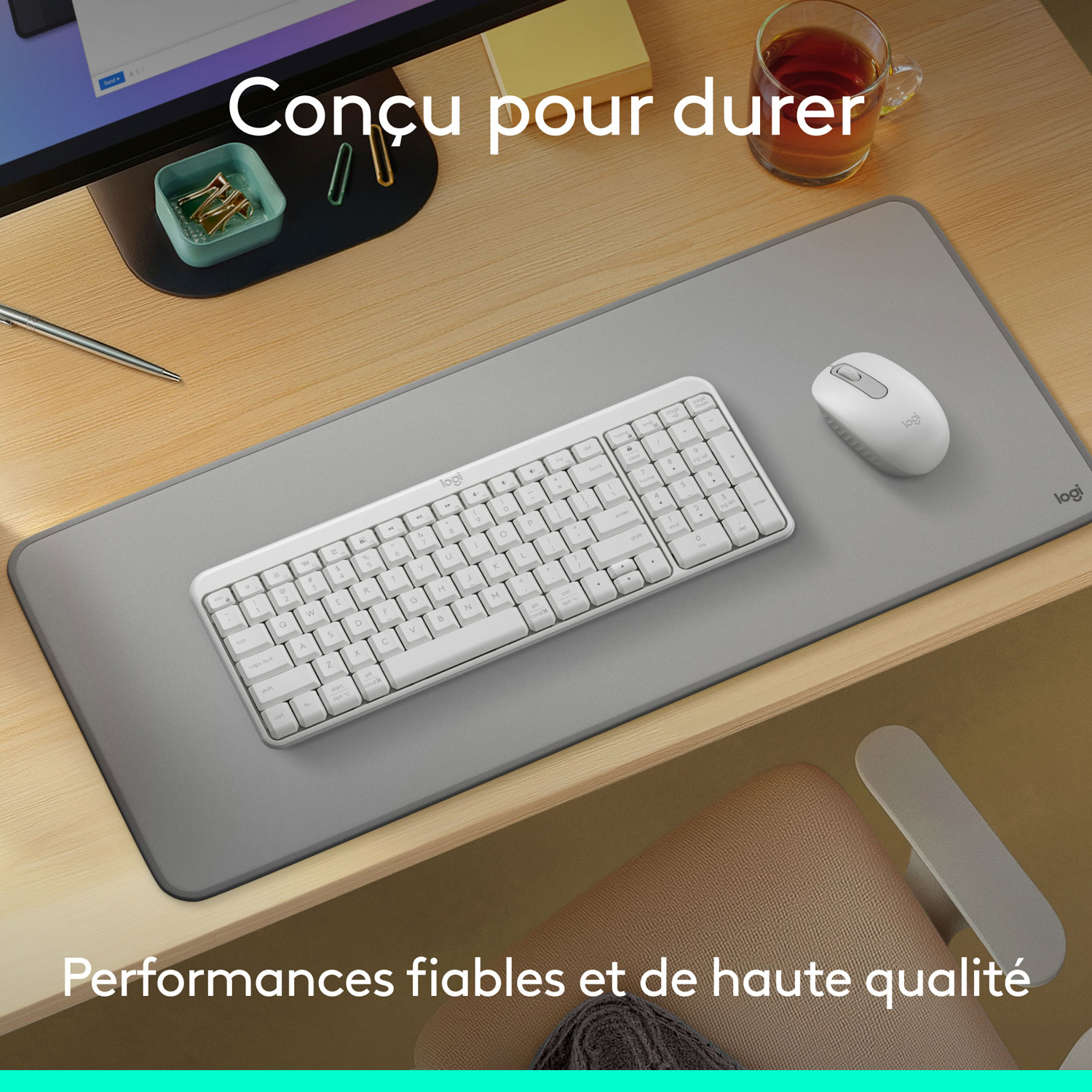 Ensemble clavier et souris sans fil MK250 de Logitech - Blanc - Anglais