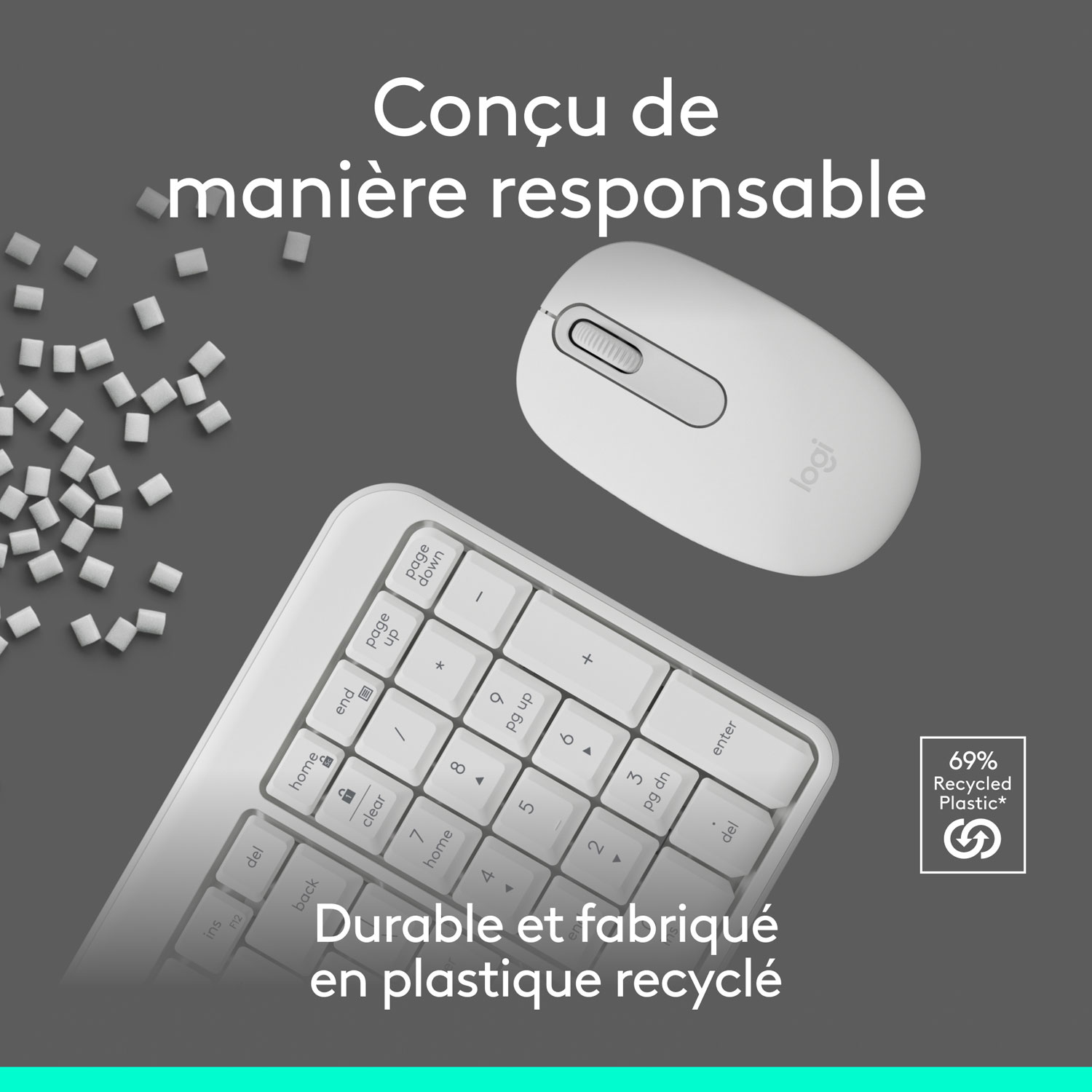 Ensemble clavier et souris sans fil MK250 de Logitech - Blanc - Anglais