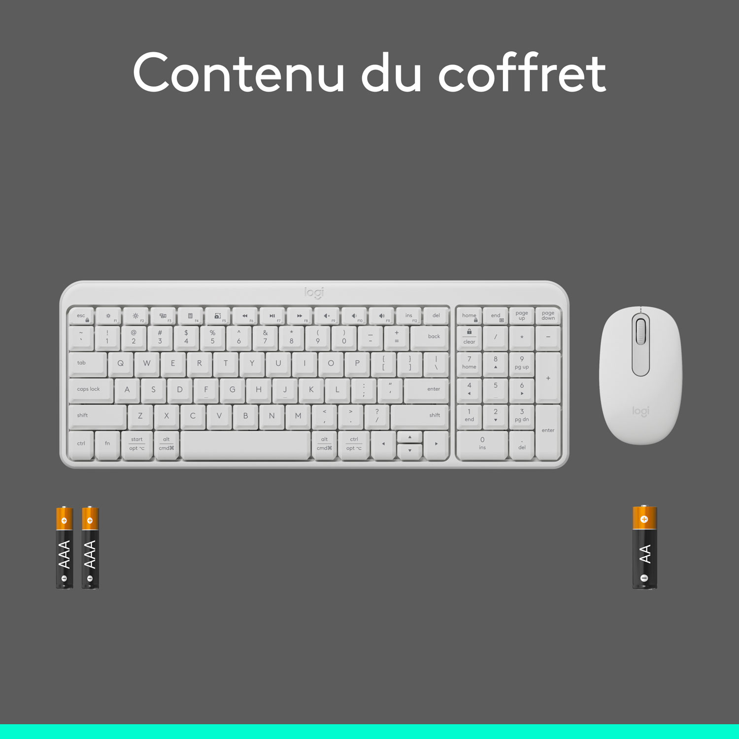 Ensemble clavier et souris sans fil MK250 de Logitech - Blanc - Anglais
