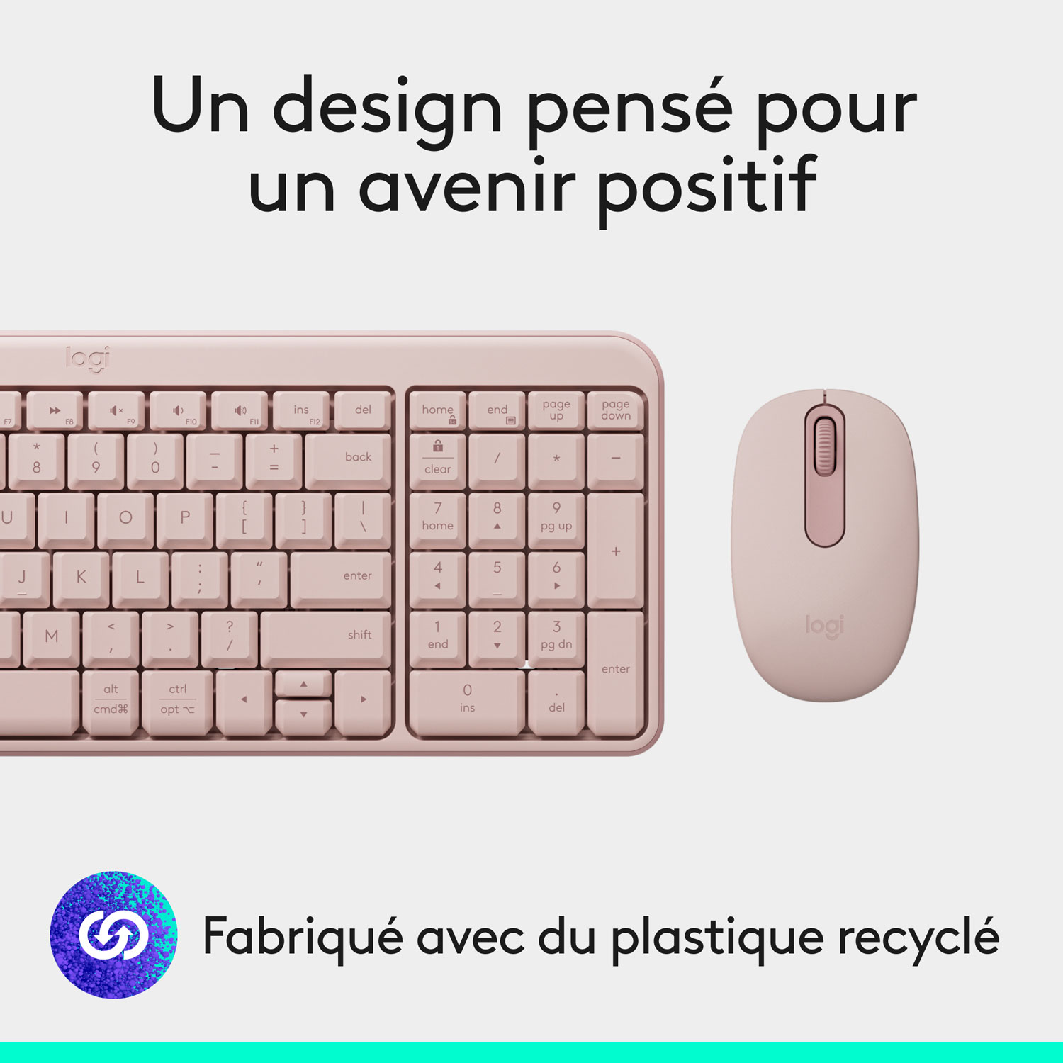 Ensemble clavier et souris sans fil MK250 de Logitech - Rose - Anglais