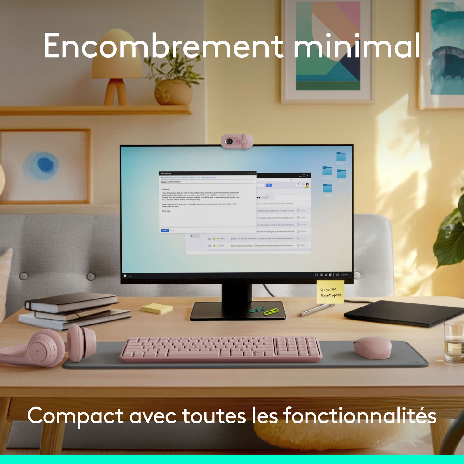 Ensemble clavier et souris sans fil MK250 de Logitech - Rose - Anglais