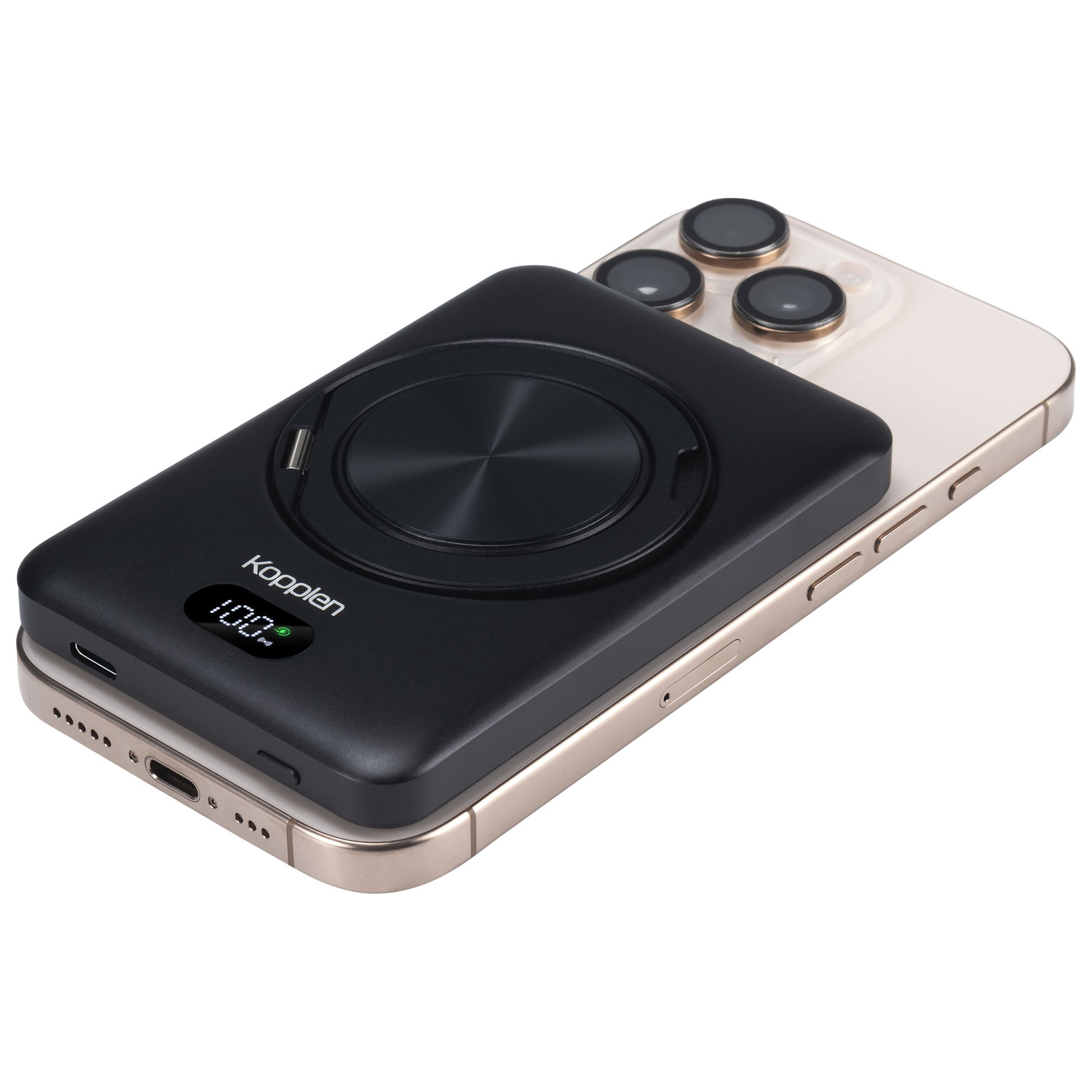 Kopplen 5000 mAh USB-C Power Bank with 15W Wireless Charger & Stand - Black