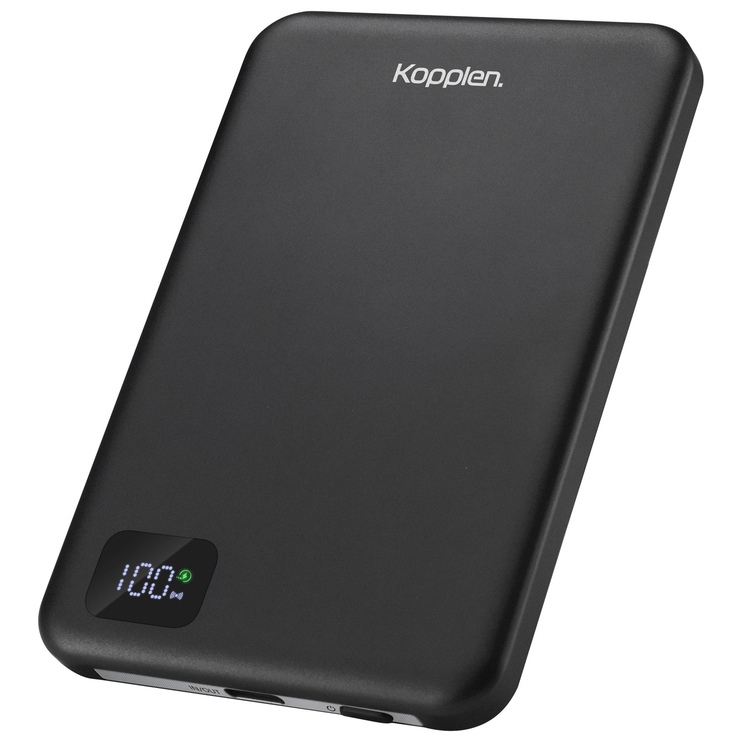 Chargeur portable compact USB-C 5000 mAh de Kopplen avec chargeur sans fil de 15 W - Noir