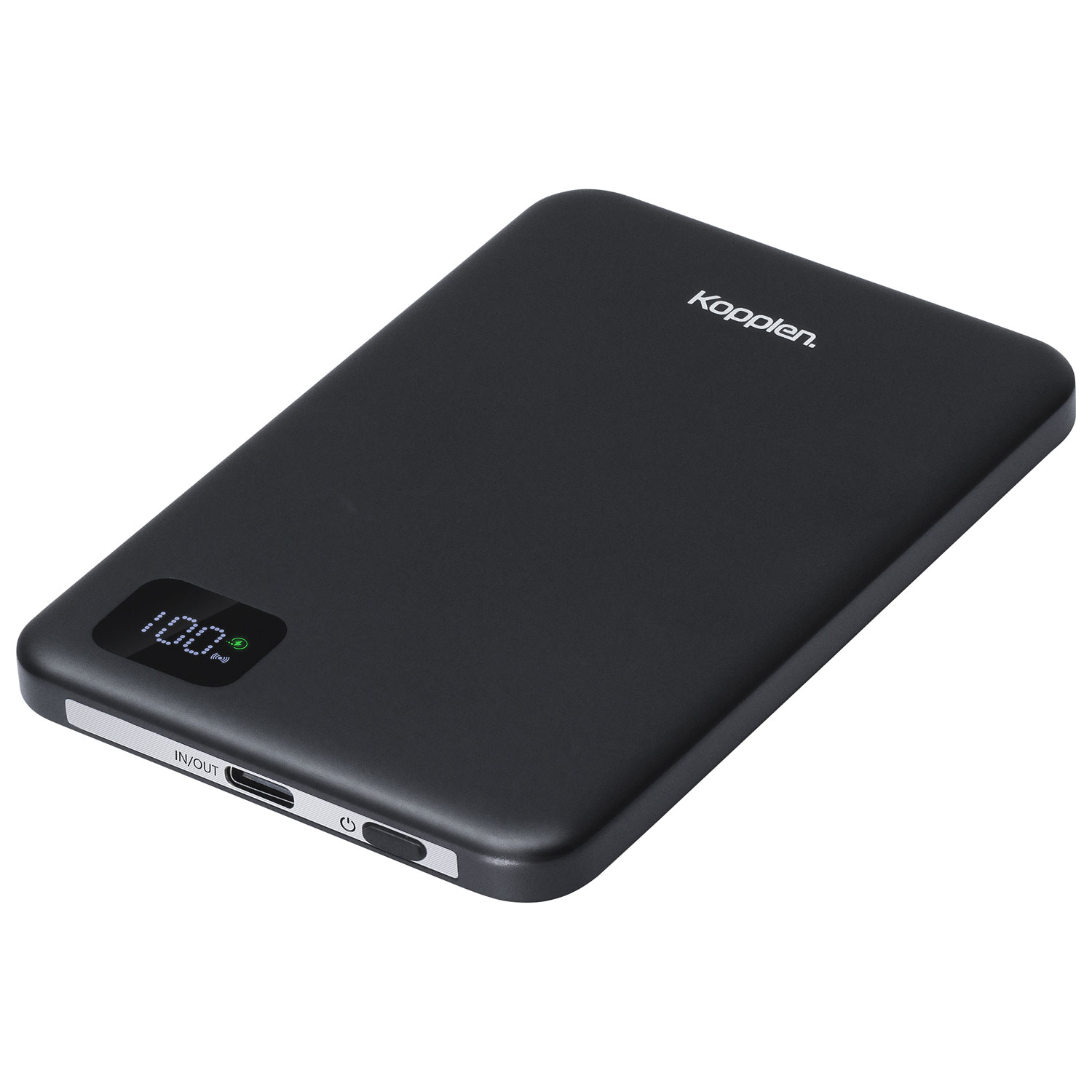 Chargeur portable compact USB-C 5000 mAh de Kopplen avec chargeur sans fil de 15 W - Noir