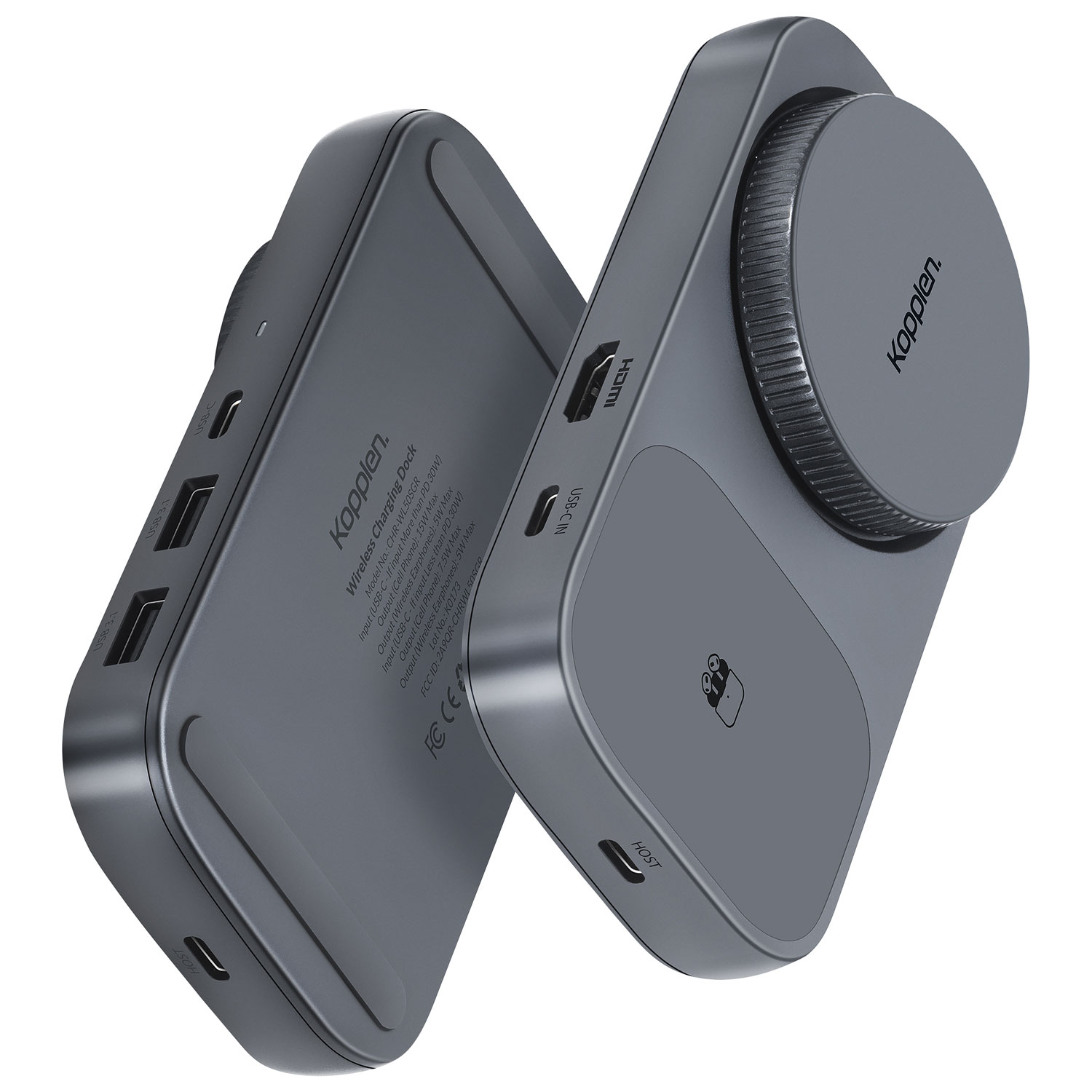 Kopplen Qi2 3-in-1 15W Wireless Charger with Dock - Space Grey