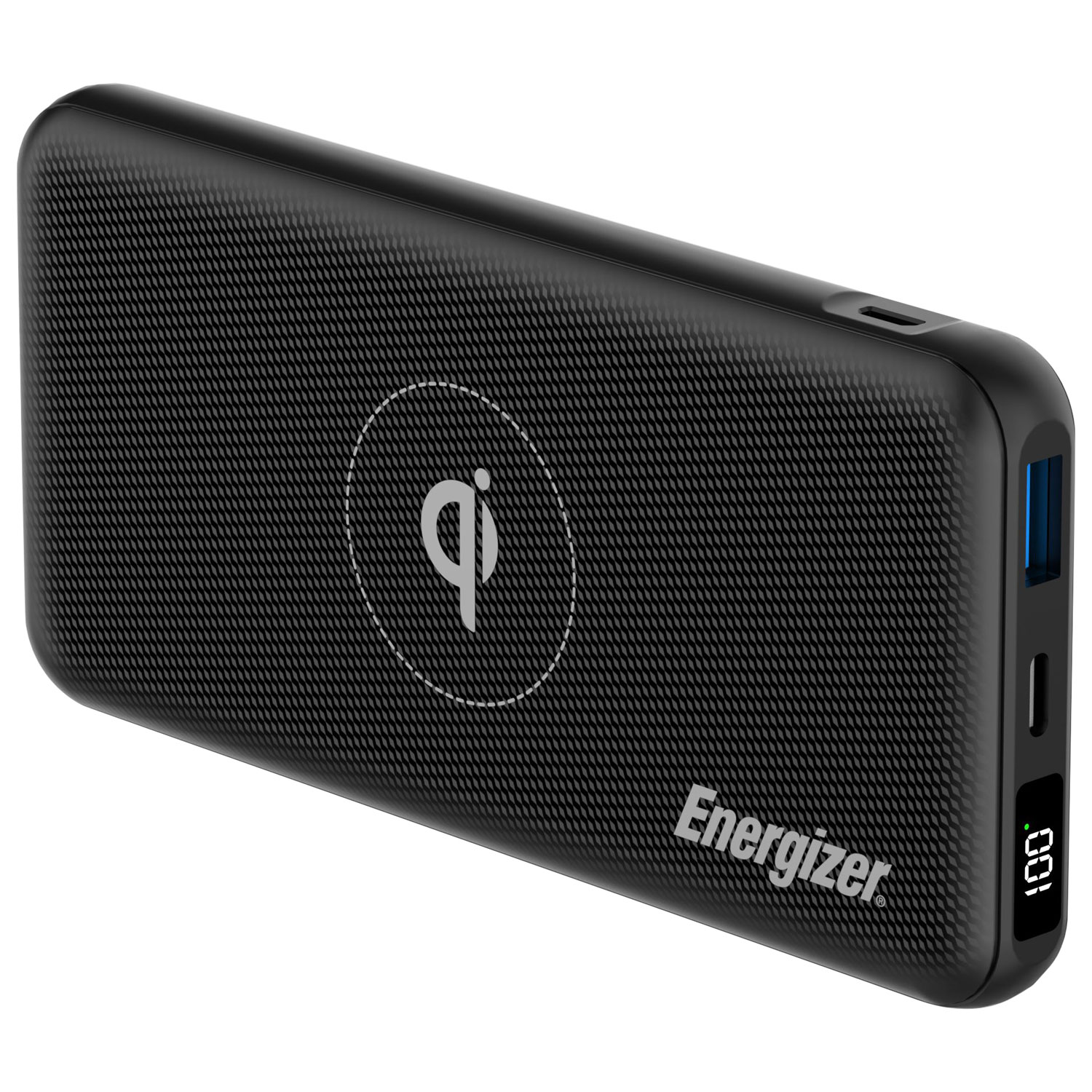 Chargeur portable sans fil Qi USB-C/USB-A de 10 000 mAh Ultimate d'Energizer - Noir