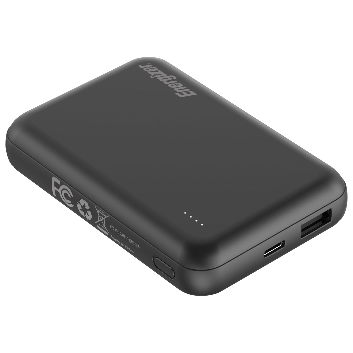 Chargeur portable sans fil magnétique Qi USB-C/USB-A de 5000 mAh d'Energizer - Noir