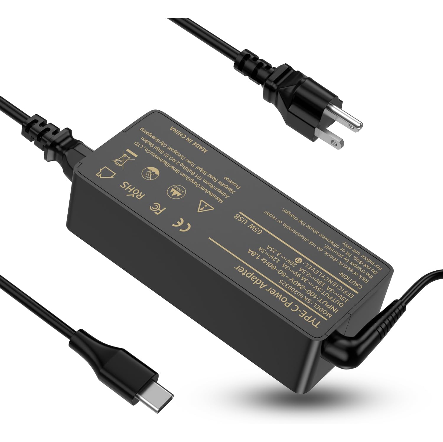 Chromebook Charger 65W 45W USB C Universal Laptop Charger for Lenovo Asus HP Dell Acer Samsung Google Pixel Huawei Matebook Type C Power Adapter Cord and Work for Almost Any USB