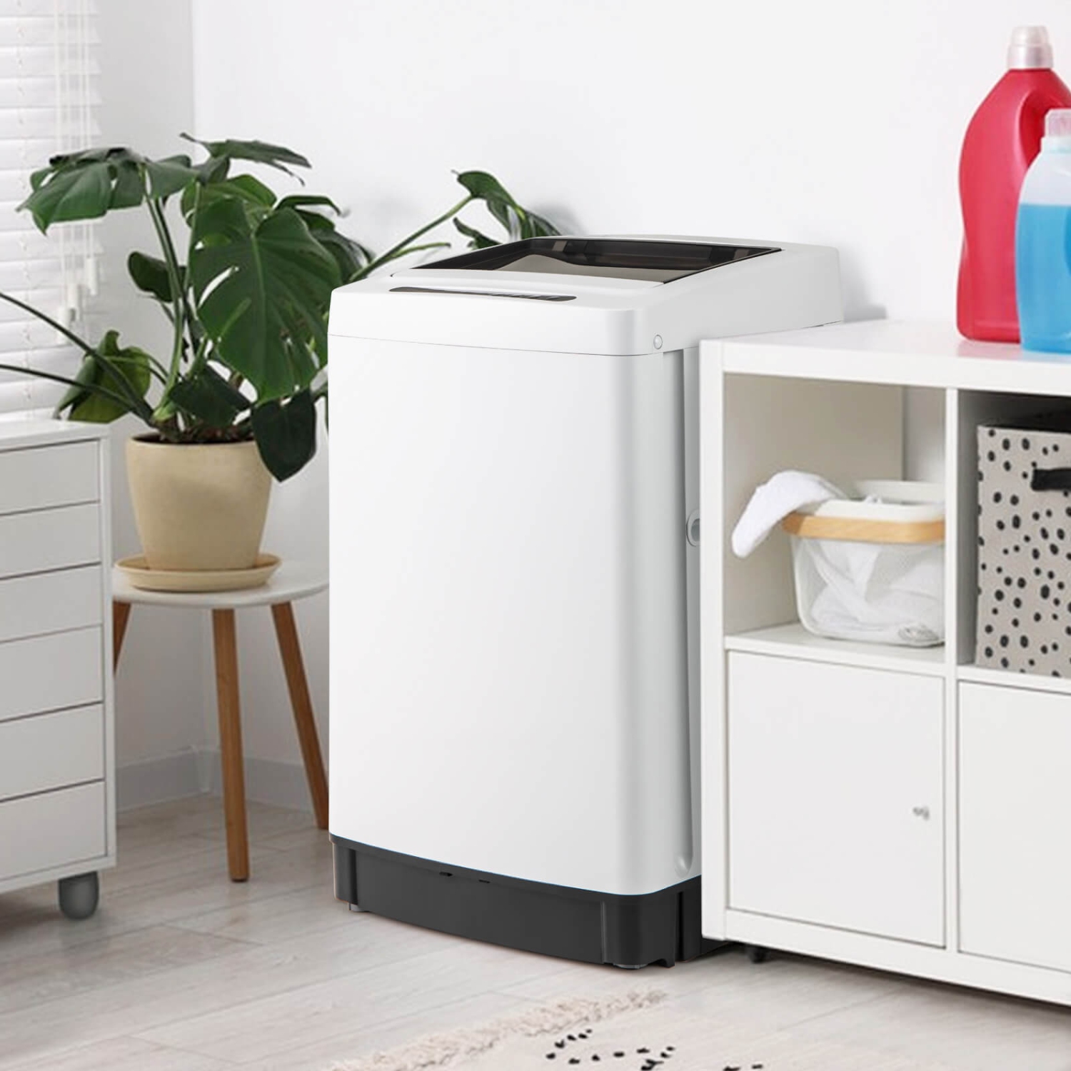 Laveuse portative de Costway Laveuse entièrement automatique de 11 LB avec 8 modes de lavage Blanc/Gris