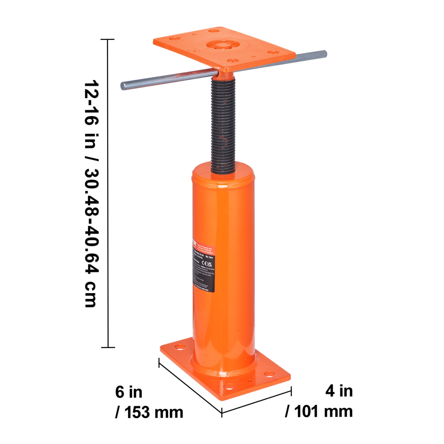 VEVOR 2 Pack House Floor Jacks, 12"-16" Height Range, 9700 lbs Max Load Capacity Per Unit, Adjustable Support Beam Basement Jack Post Pole for