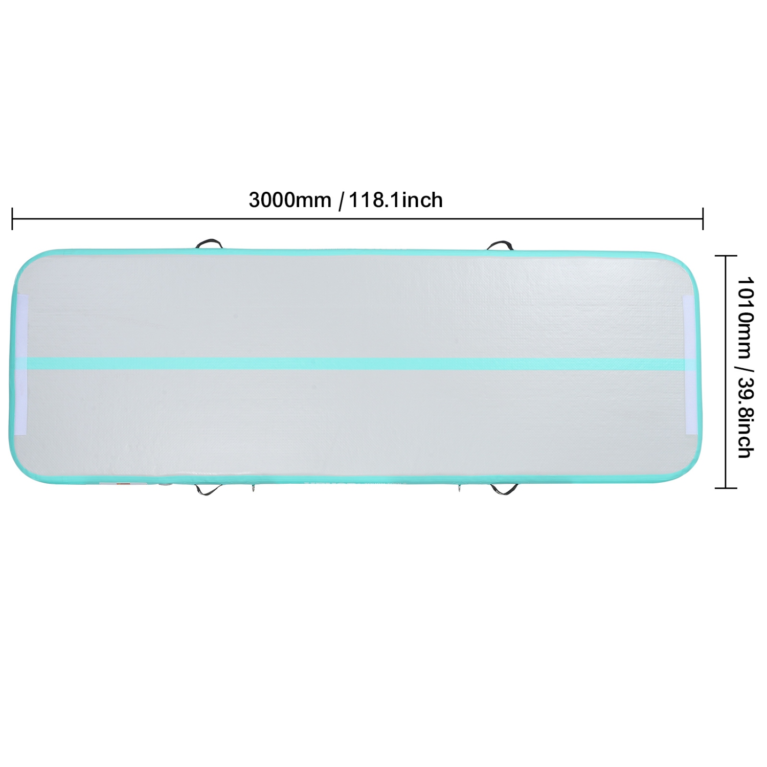 VEVOR 4 inch Thickness Gymnastics Air Mat, Inflatable Gymnastics Tumbling Mat, Tumble Track with Electric Pump, Training Mats for Home