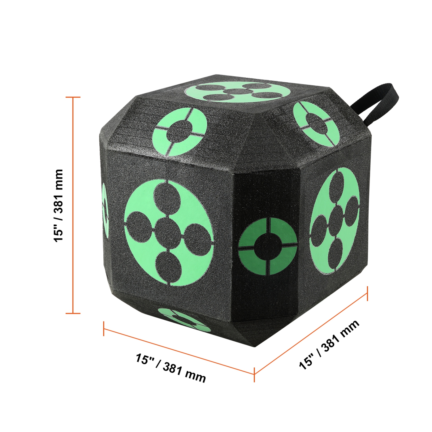 VEVOR 15"x15" Archery Target, All-side Shotting Archery Arrow Target, Outdoor Portable Archery Target with Carry Handle, Easy Arrow Removal, Great