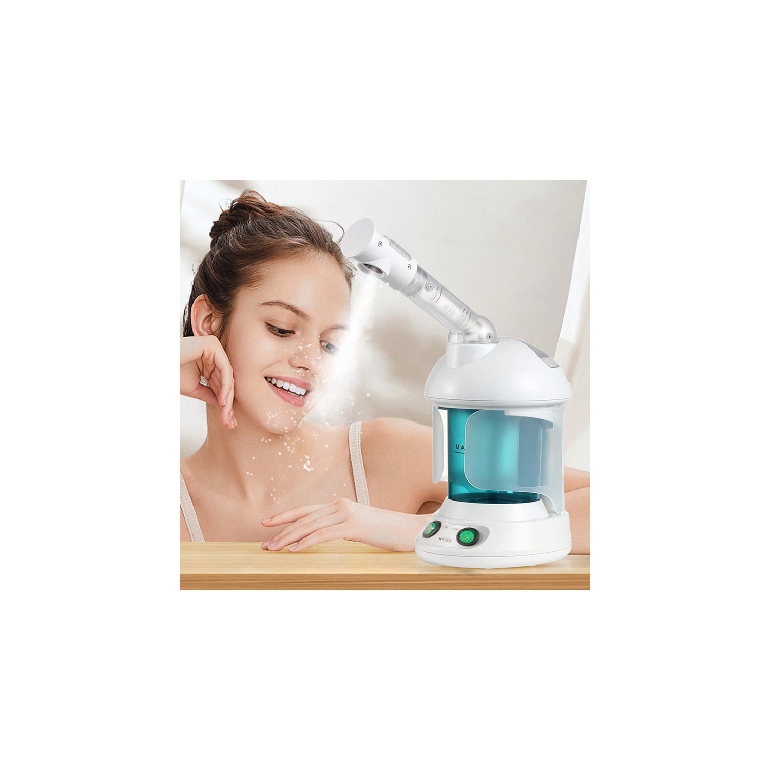 Facial Steamer, Nano Ionic Face Steamer , Portable Facial Steamer with 360°Rotatable Sprayer For Facial Deep Cleaning Home Facial Spa