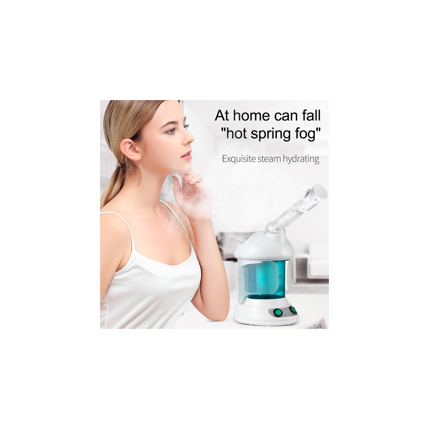 Facial Steamer, Nano Ionic Face Steamer , Portable Facial Steamer with 360°Rotatable Sprayer For Facial Deep Cleaning Home Facial Spa