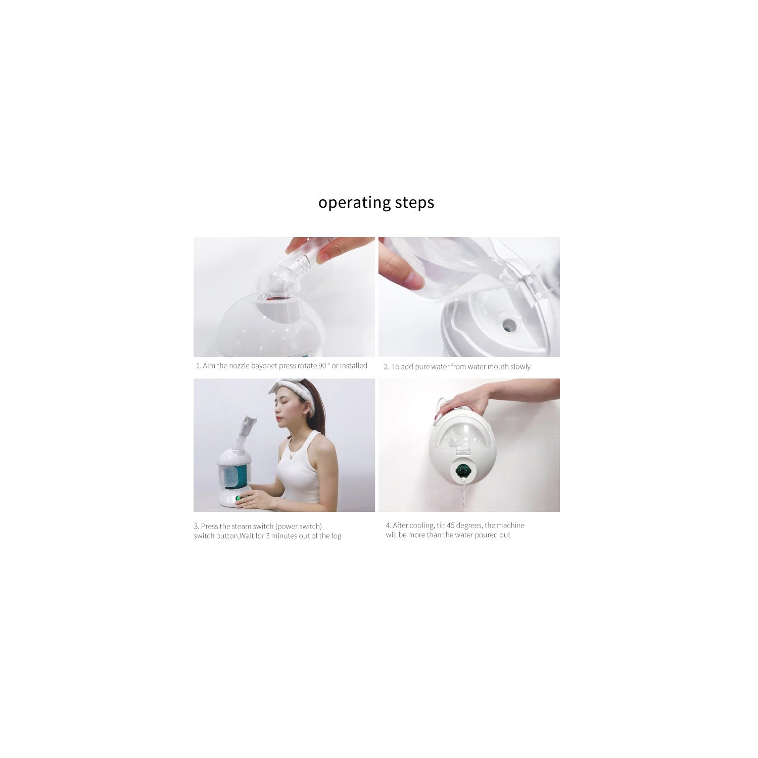 Facial Steamer, Nano Ionic Face Steamer , Portable Facial Steamer with 360°Rotatable Sprayer For Facial Deep Cleaning Home Facial Spa