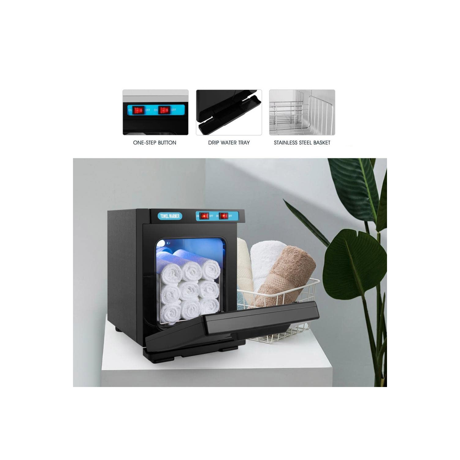 Chauffe-serviette, chauffe-serviette UV 5&nbsp;L Chauffe-serviette pour le bain chaud Utilisation idéale pour le spa du visage, la beauté des