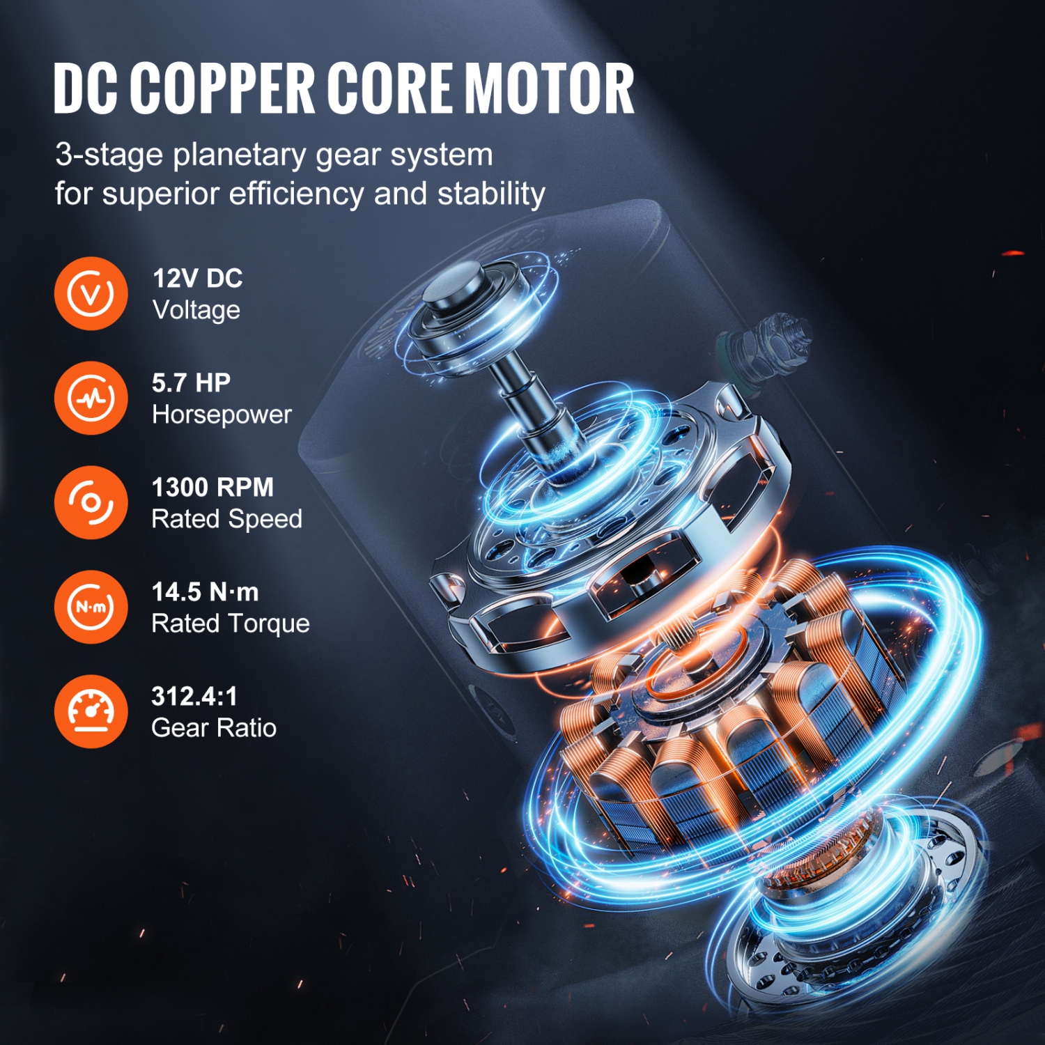 VEVOR 18,000 lb Electric Winch, 12V DC Truck Winch with 桅7/16 in x 85 ft Steel Cable Roller Fairlead Wireless & Wired Remote Control, IP55 Waterproof