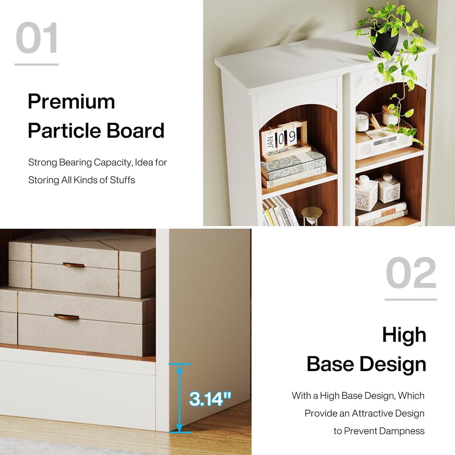 Tribesigns 70.9-Inch Tall Narrow Bookcase, 5-Tier Cube Bookshelf with Storage, Modern Slim Corner Display Shelves