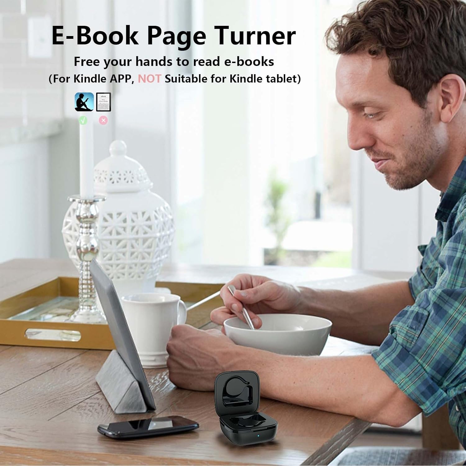 TikTok Scrolling Ring Remote Control,Ebook APP Page Turner,Bluetooth Phone Remote Ring for Selfie,Video Record