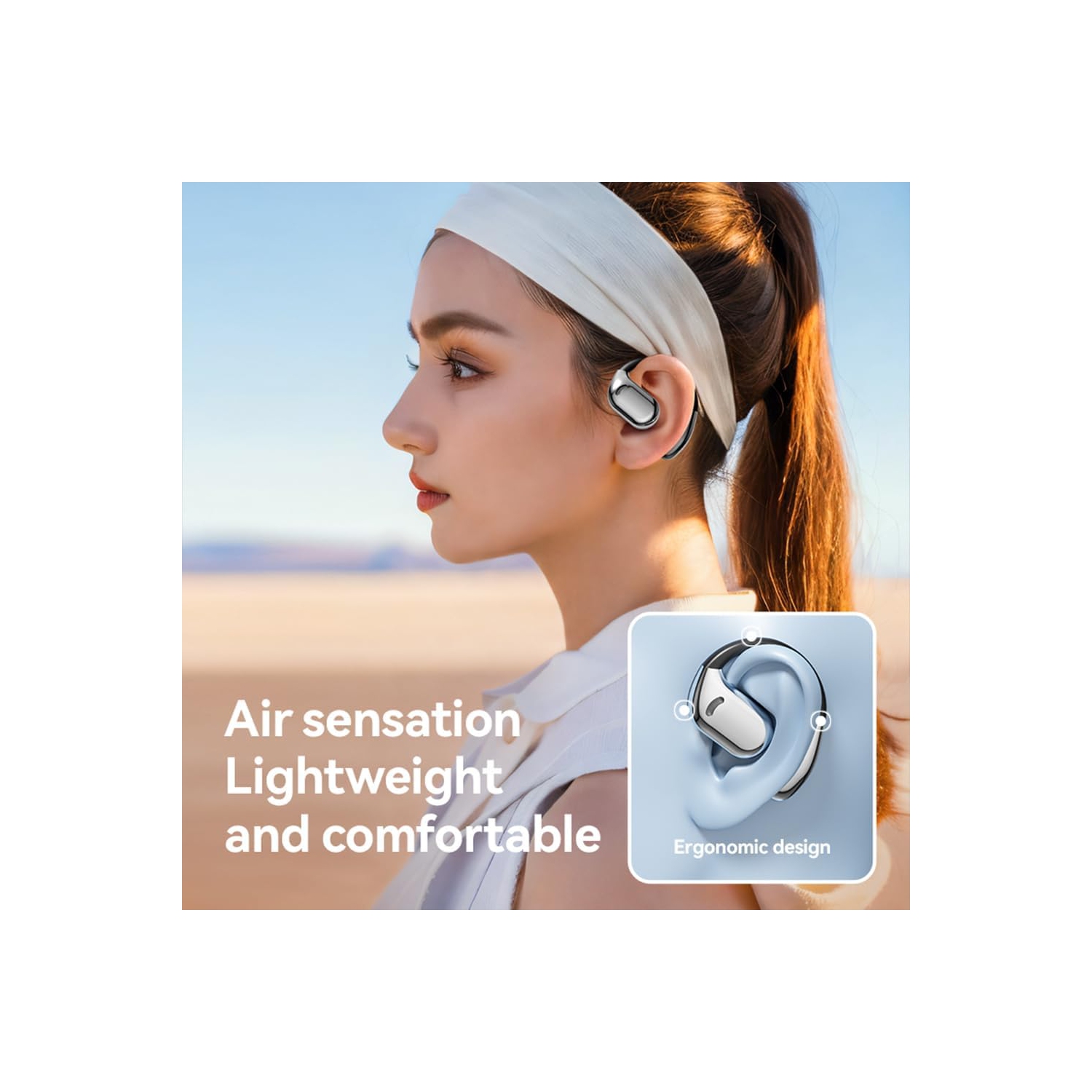 No-ear panoramic sound quality, no pain wearing for a long time Bluetooth, ear-hook Bluetooth sports headphones, waterproof headphones, digital