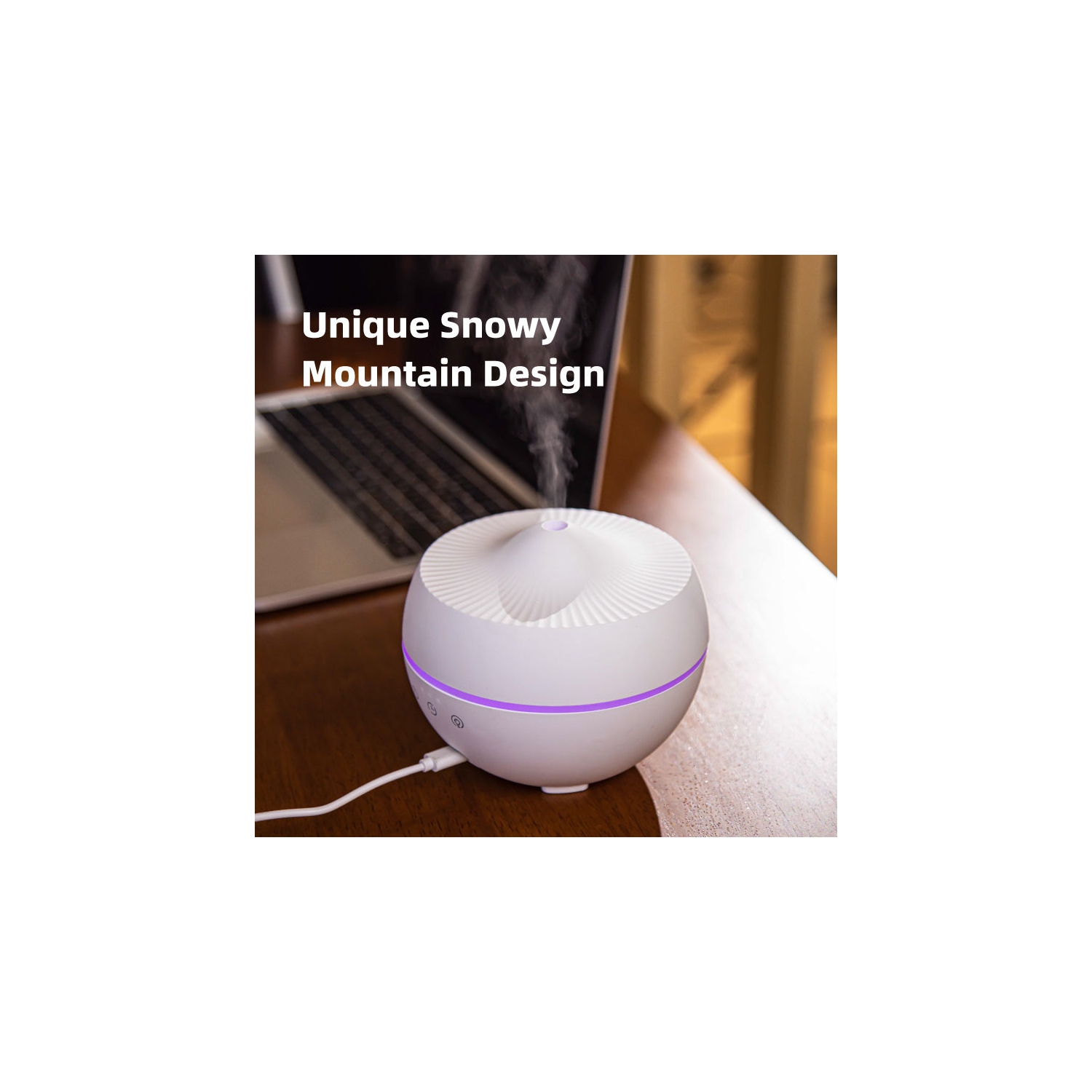 300ML Large Capacity Large Fog Humidifier, Home Quiet Bedroom Ultrasonic Aromatherapy Machine USB, Humidifier Fragrance Diffuser, White