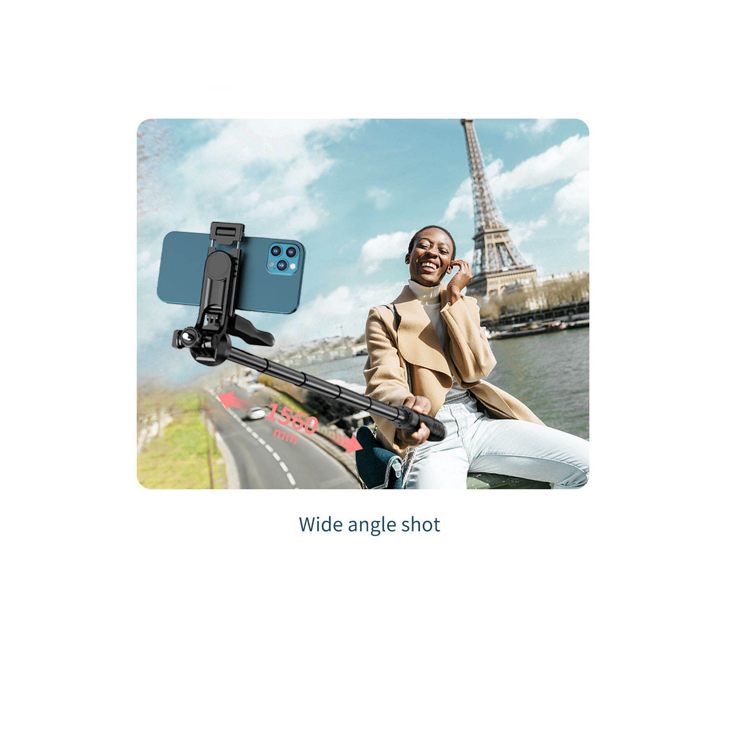 Mobile phone selfie stick floor-standing, live broadcast anti-shake telescopic tripod, mobile phone photography artifact, L16, 1.53 meters, axis