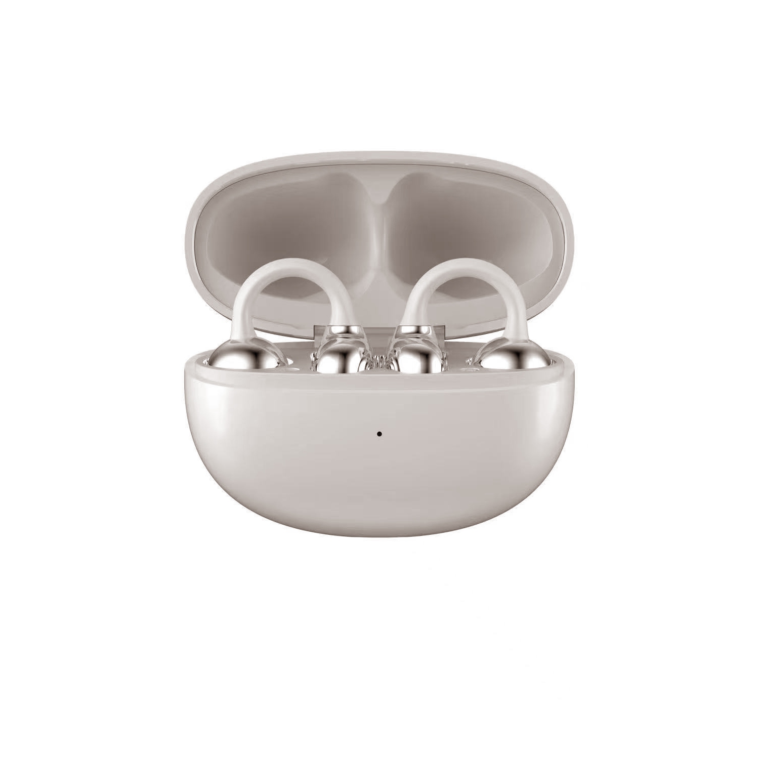 Nouveau casque Bluetooth, écouteurs sport S6 à pince, casque Bluetooth sans fil de grande valeur, réduction du bruit, blanc ivoire