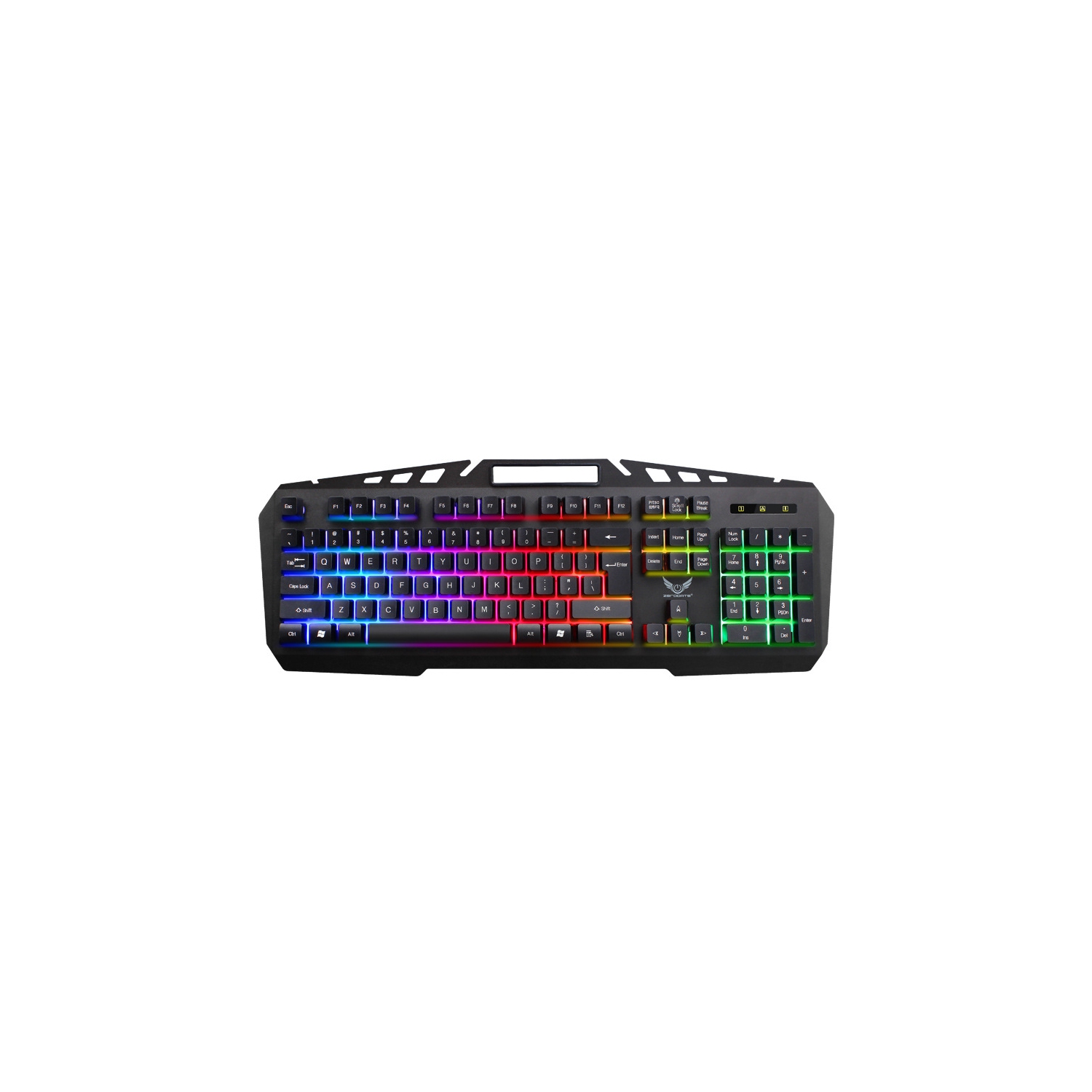 Colorful backlit gaming keyboard waterproof, gold panel competitive internet cafe exclusive computer USB wired mechanical keyboard, black
