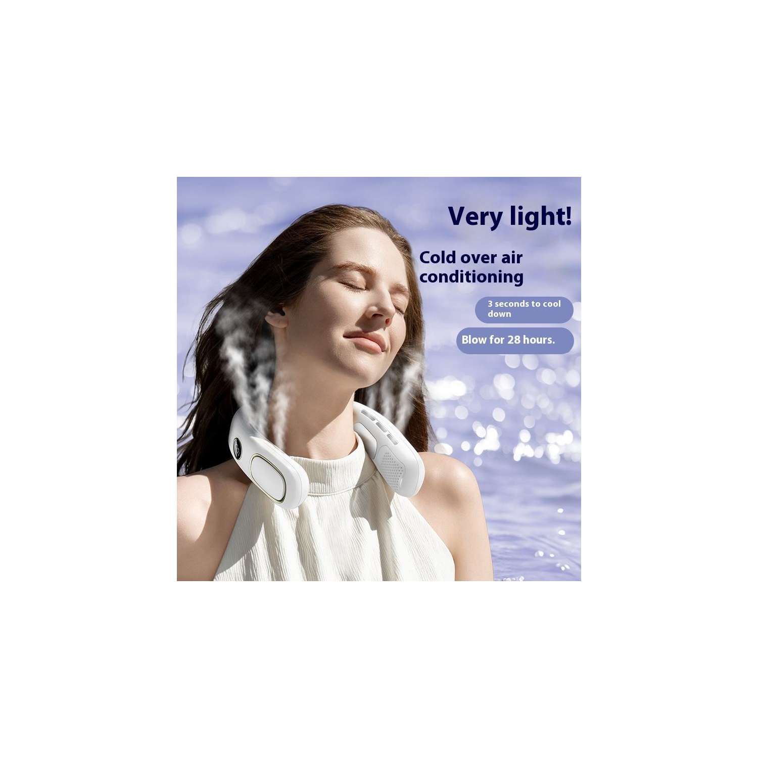 Semiconductor Refrigeration Neck Fan N90 Semiconductor Refrigeration Fan 7.6W Powerful Refrigeration + Ice Pack 8 Hours of Battery Life | 5 Wind