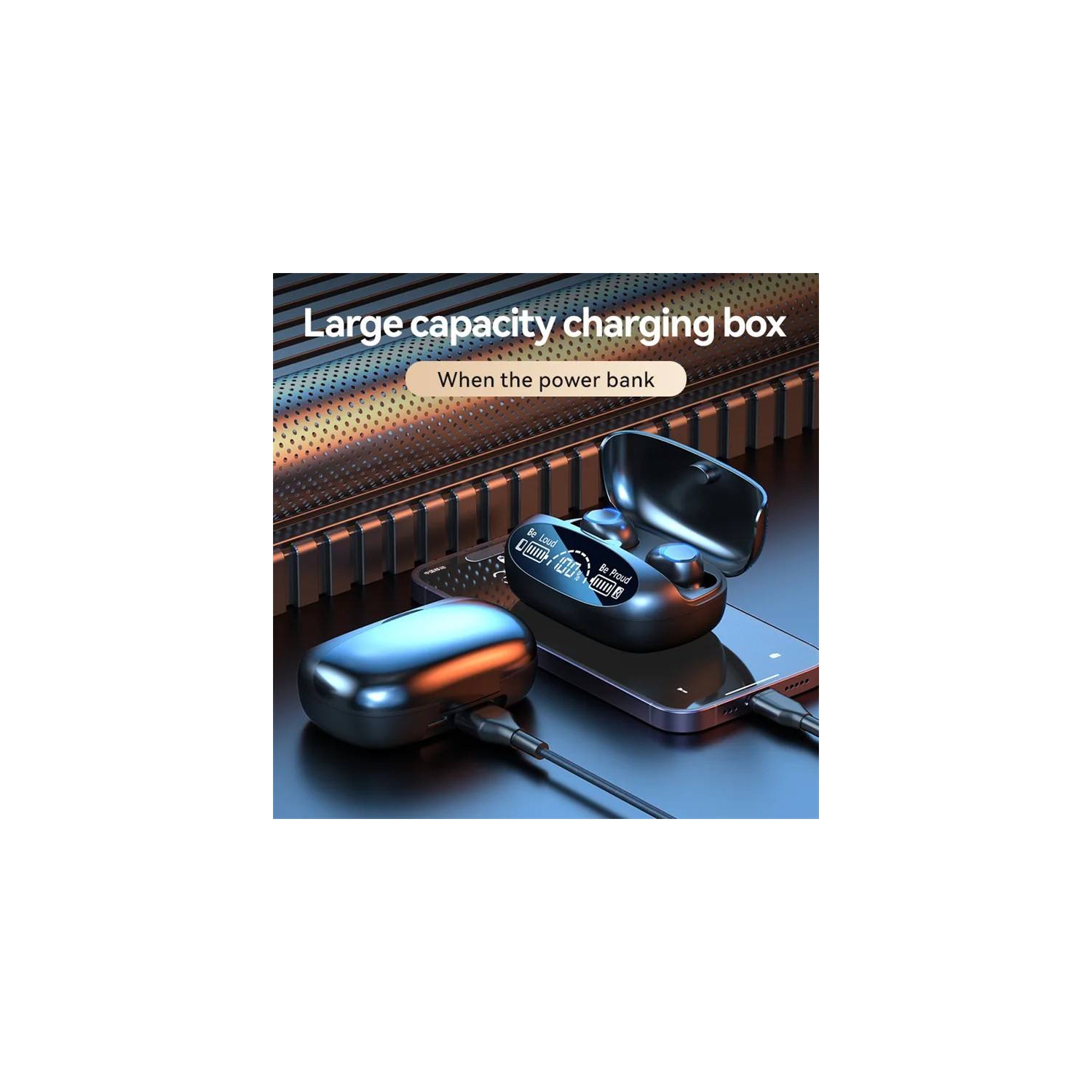 Popular Bluetooth headset, in-ear ultra-long battery life, large power, digital display, noise reduction headset, display noise reduction, sports