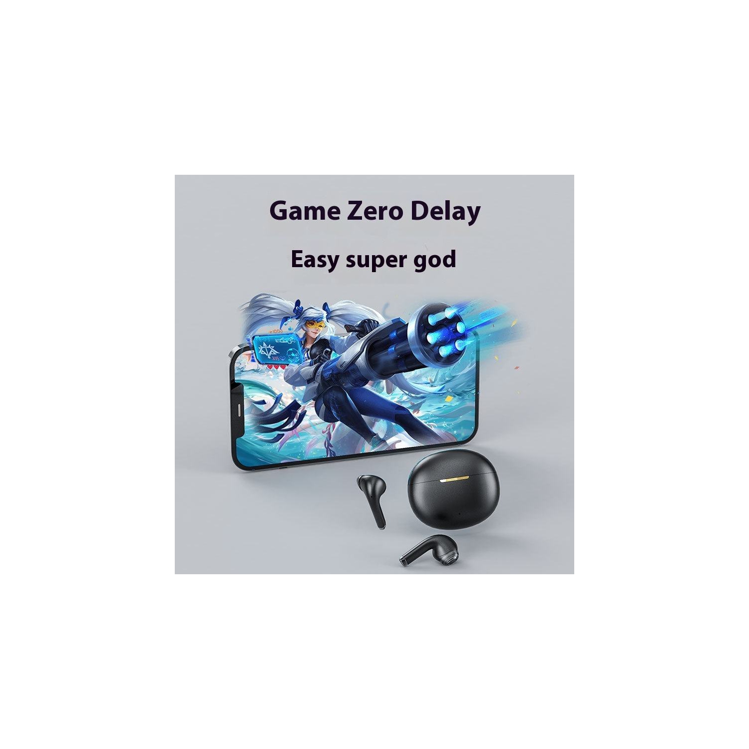 Nouveau casque d'écoute Bluetooth sans fil véritable, casque de jeu à suppression du bruit ENC de très haute qualité T51, très longue autonomie,