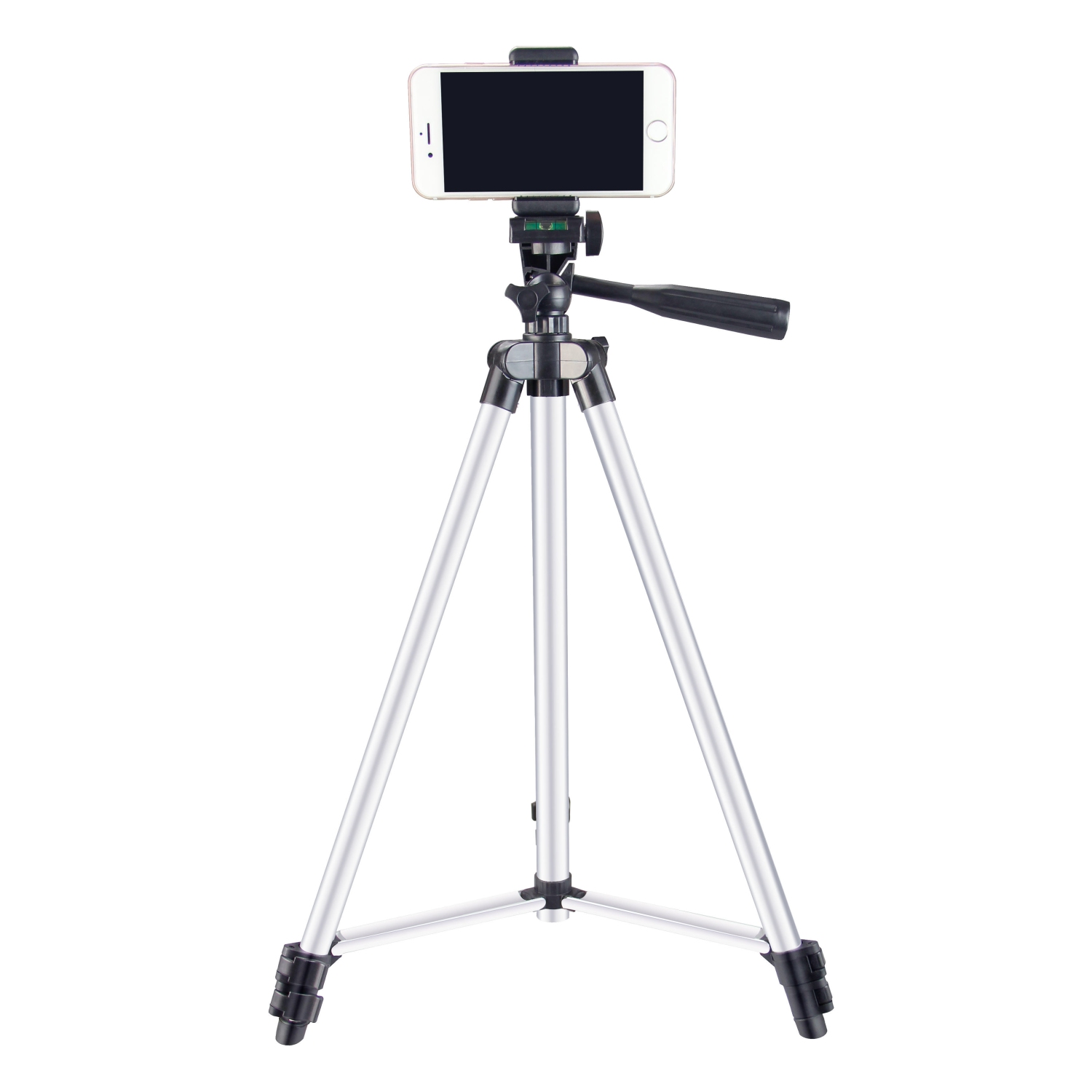 1.5m aluminum alloy lightweight tripod, mobile phone live broadcast astronomical telescope bracket, stable and durable, silver
