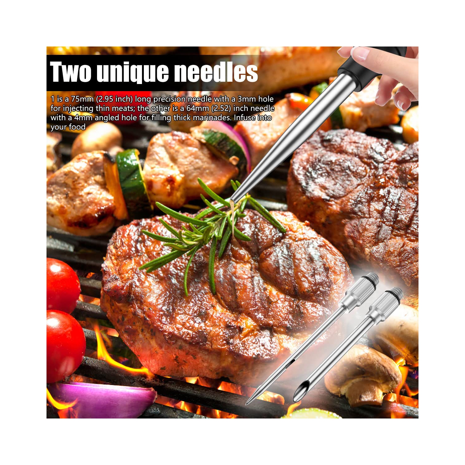 Stainless Steel Turkey Baster Syringe, Turkey Baster for Cooking, Large Turkey Baster Meat Baster for Kitchen Cooking