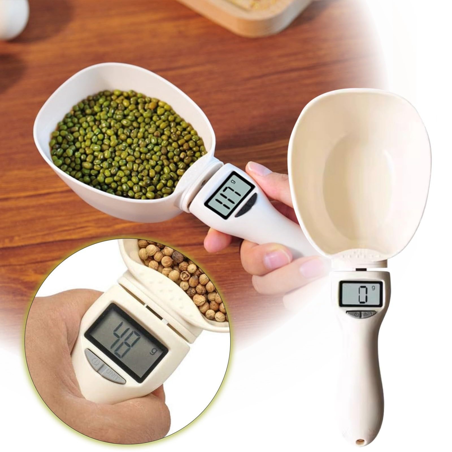 Food Measuring Scoop Scale Digital Measuring Spoon, Electronic Measuring Scoop, Kitchen Scale Weighing Spoon with LCD Screen Display for Home Kitchen