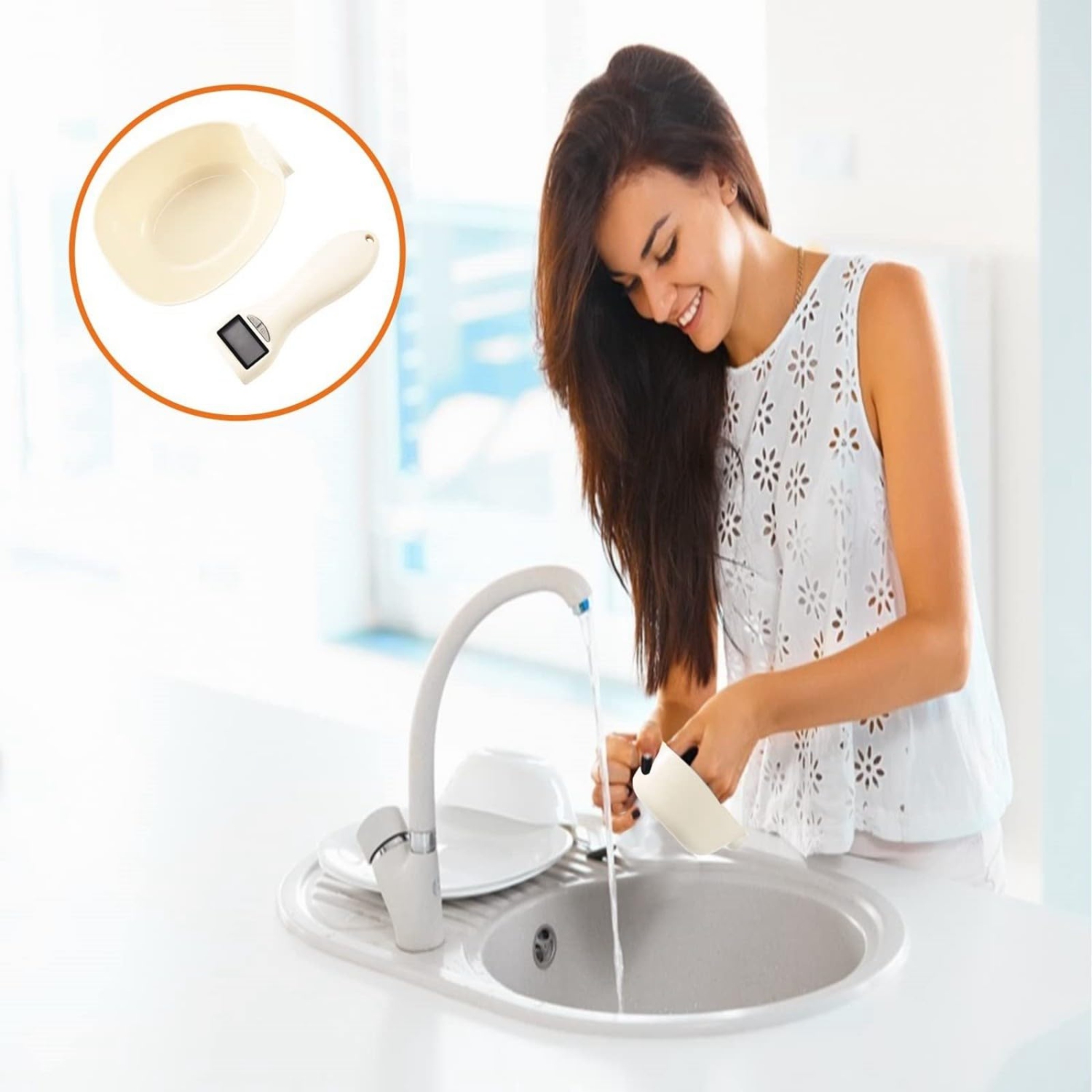 Food Measuring Scoop Scale Digital Measuring Spoon, Electronic Measuring Scoop, Kitchen Scale Weighing Spoon with LCD Screen Display for Home Kitchen