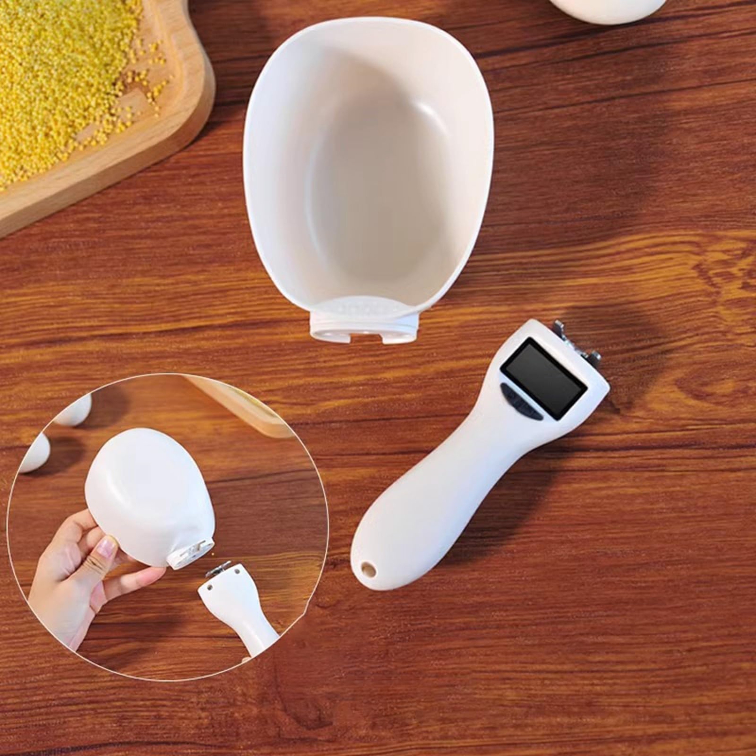 Food Measuring Scoop Scale Digital Measuring Spoon, Electronic Measuring Scoop, Kitchen Scale Weighing Spoon with LCD Screen Display for Home Kitchen
