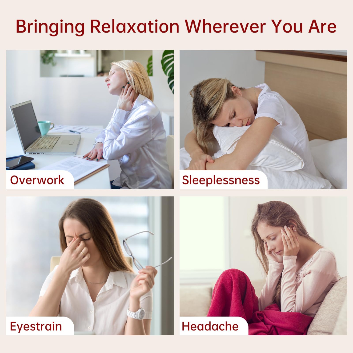 Electric Head Massager Scalp Massager Head Compress Airbag Massager with Heat Knead Portable Head-Eye Massager