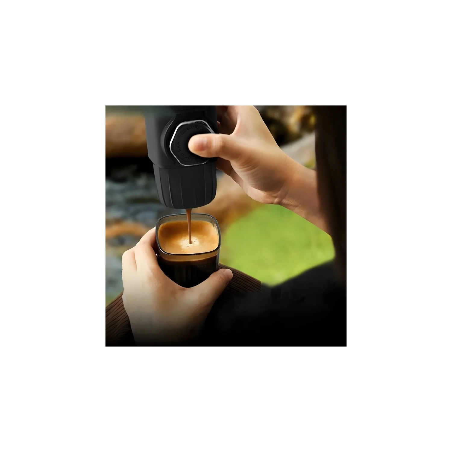 Portable Espresso Maker Mini Manual Espresso Machine, 15 Bar Small Travel Coffee Machine Perfect Gifts for Camping Picnic Hike