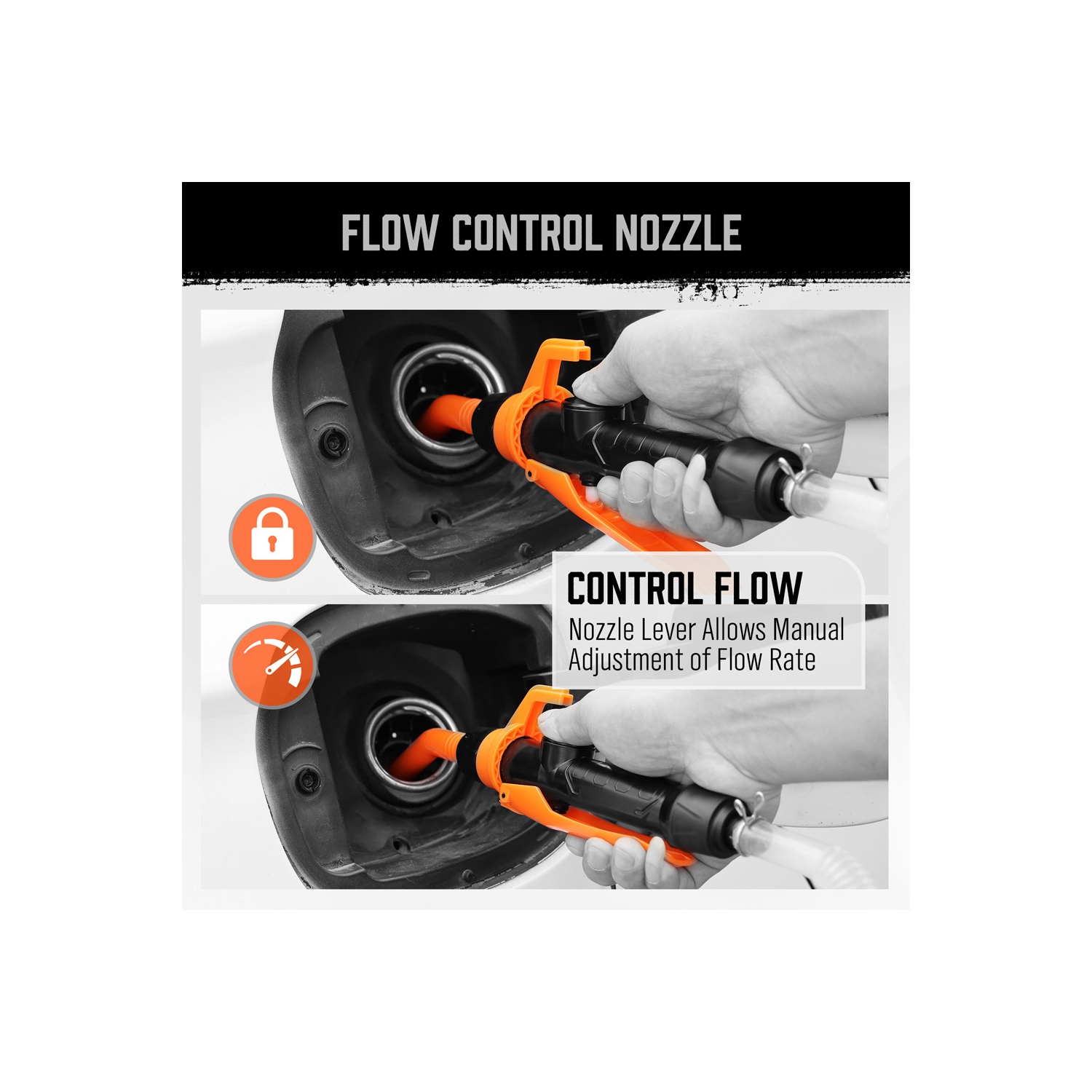 Electric Fuel Transfer Pump Battery Operated For motorcycle Car Gas Oil Pump With Flow Control Nozzle, Liquid Gasoline Tuning Fuel Gasoline Pump