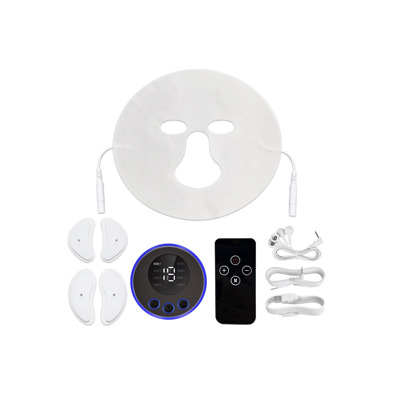 Masseur visage EMS Masque de levée de la peau Sertissant de peau Masque facial Anti-rides Masque de massage Masque à électrode