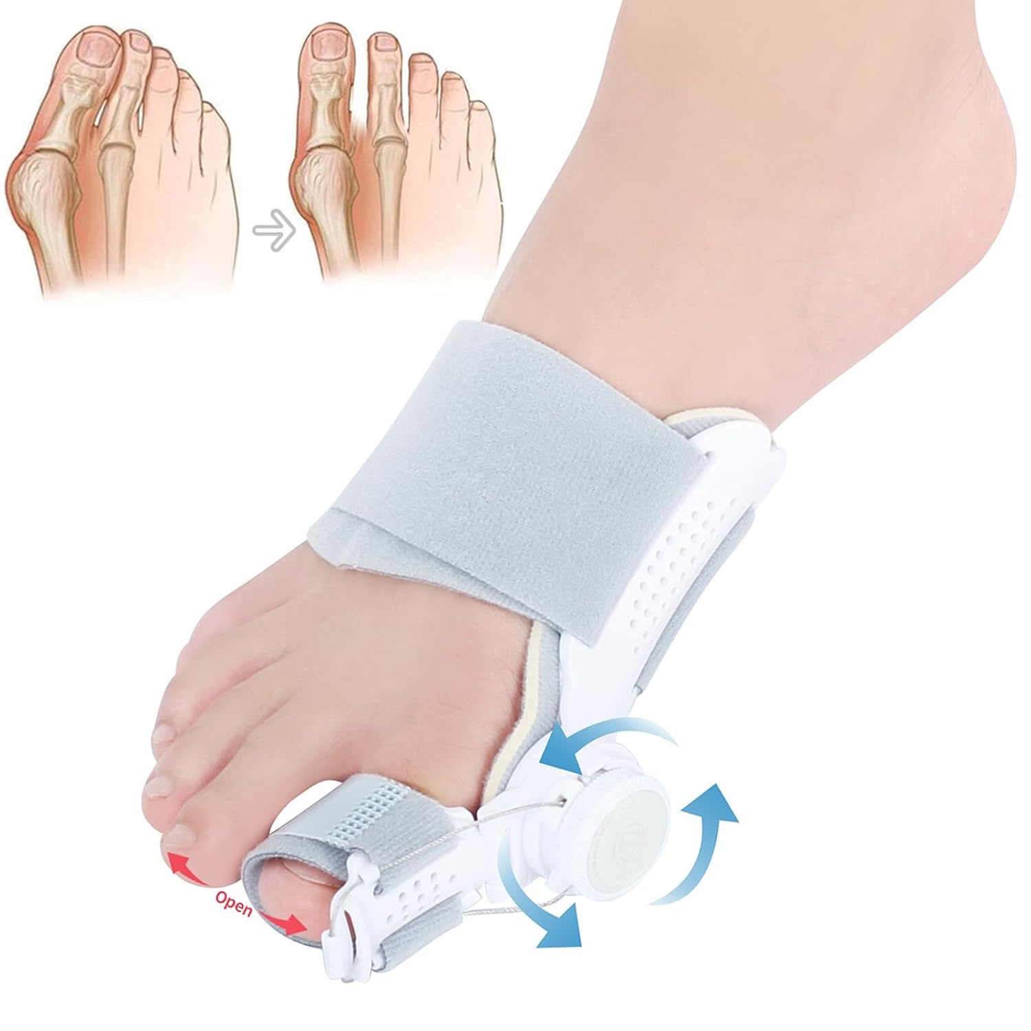 Bunion Corrector Big Toe Straightener Adjustable Bunion Splint for Bunion Relief Orthopedic Toe Separators Brace for Women Men