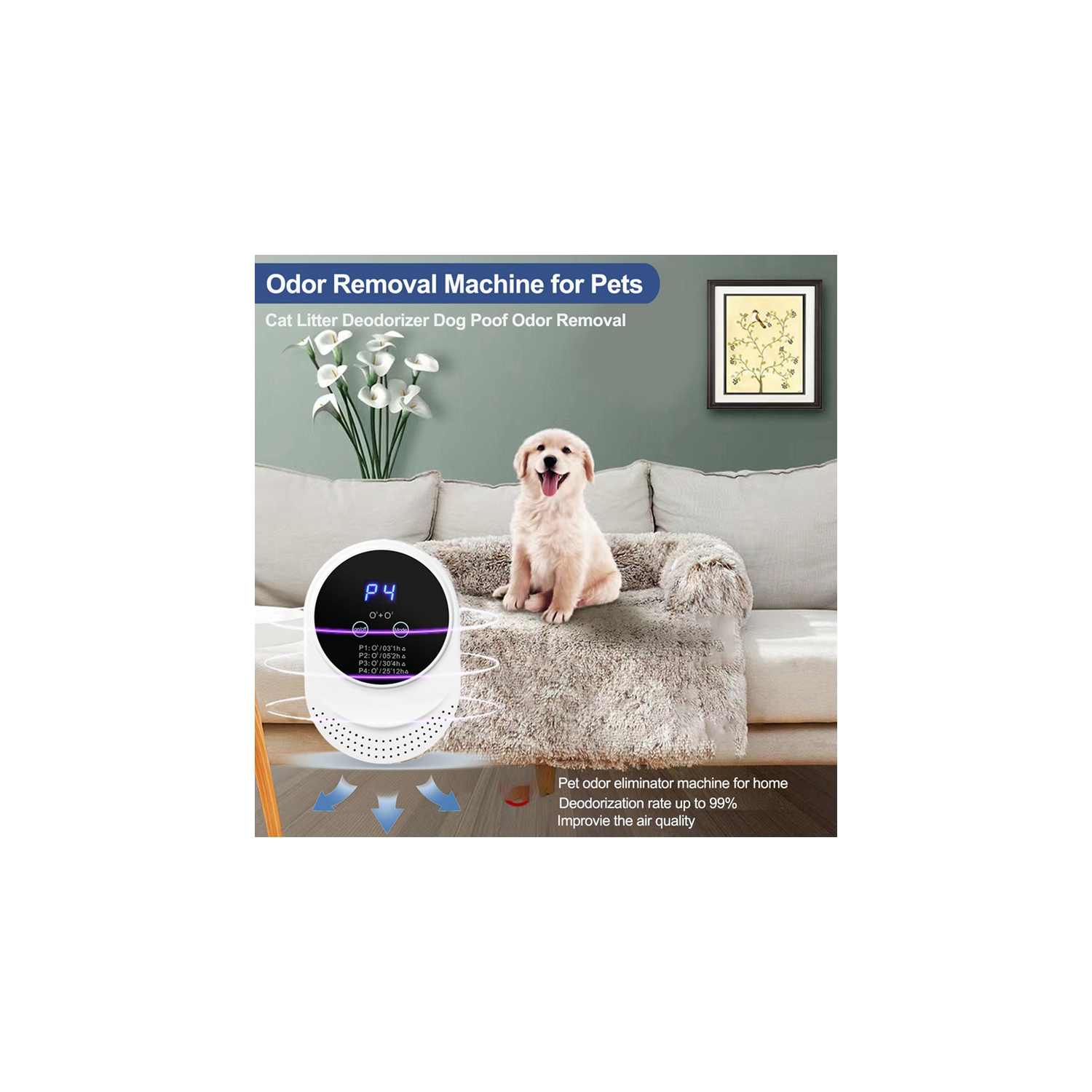 Portable Mini Air Disinfector, Household Ozone Air Purifier for Bathroom Deodorization, Deodorization