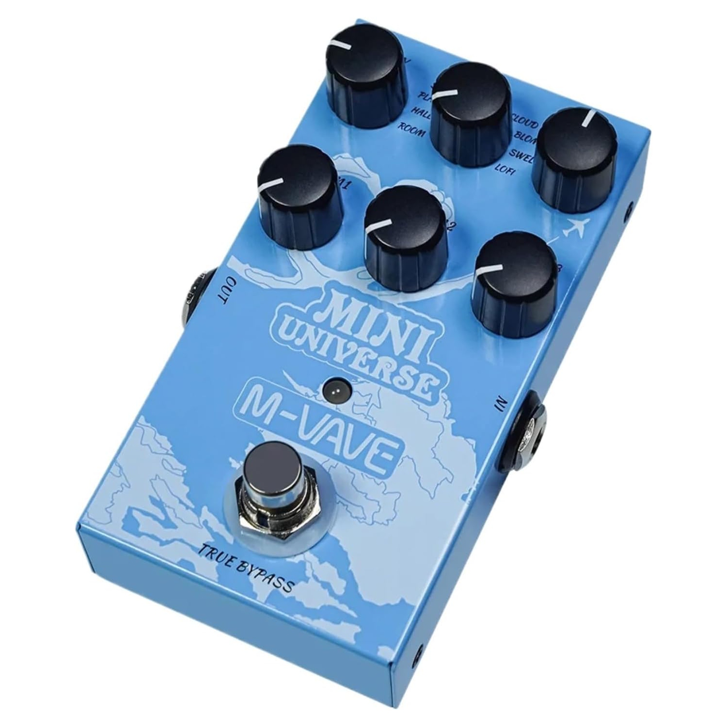 Pedales de reverberación digital para efectos de guitarra. 9 reverberaciones digitales. Pedales de efectos de reverberación Room/Shimmer/Lo-Fi/Spring.