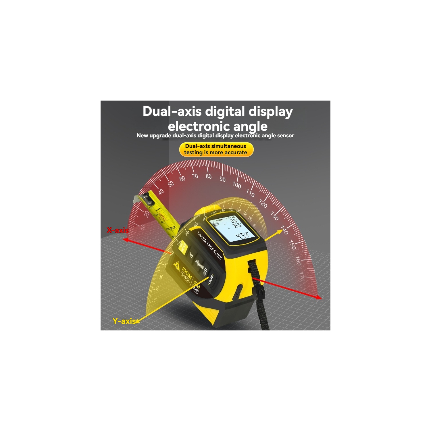 4-in-1 digital laser tape measure with electronic level, engineering renovation house measuring instrument